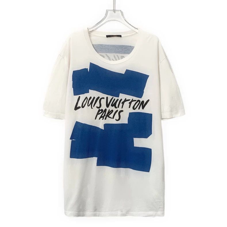 Louis Vuitton Louis Vuitton White logo monogrammed cotton crewneck short Size US XXL / EU 58 / 5 - 1 Thumbnail
