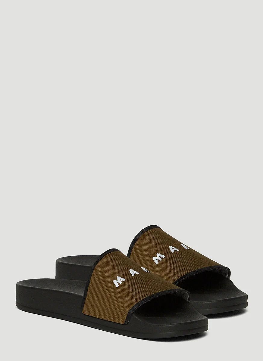 Marni o1srvl11e0724 Canvas Slide in Brown Size US 10 / EU 43 - 2 Thumbnail