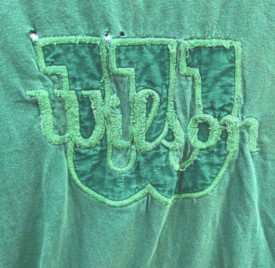 Wilson Vintage 90s Wilson Green Embroidered Logo Athletic T-Shirt Size US L / EU 52-54 / 3 - 2 Thumbnail