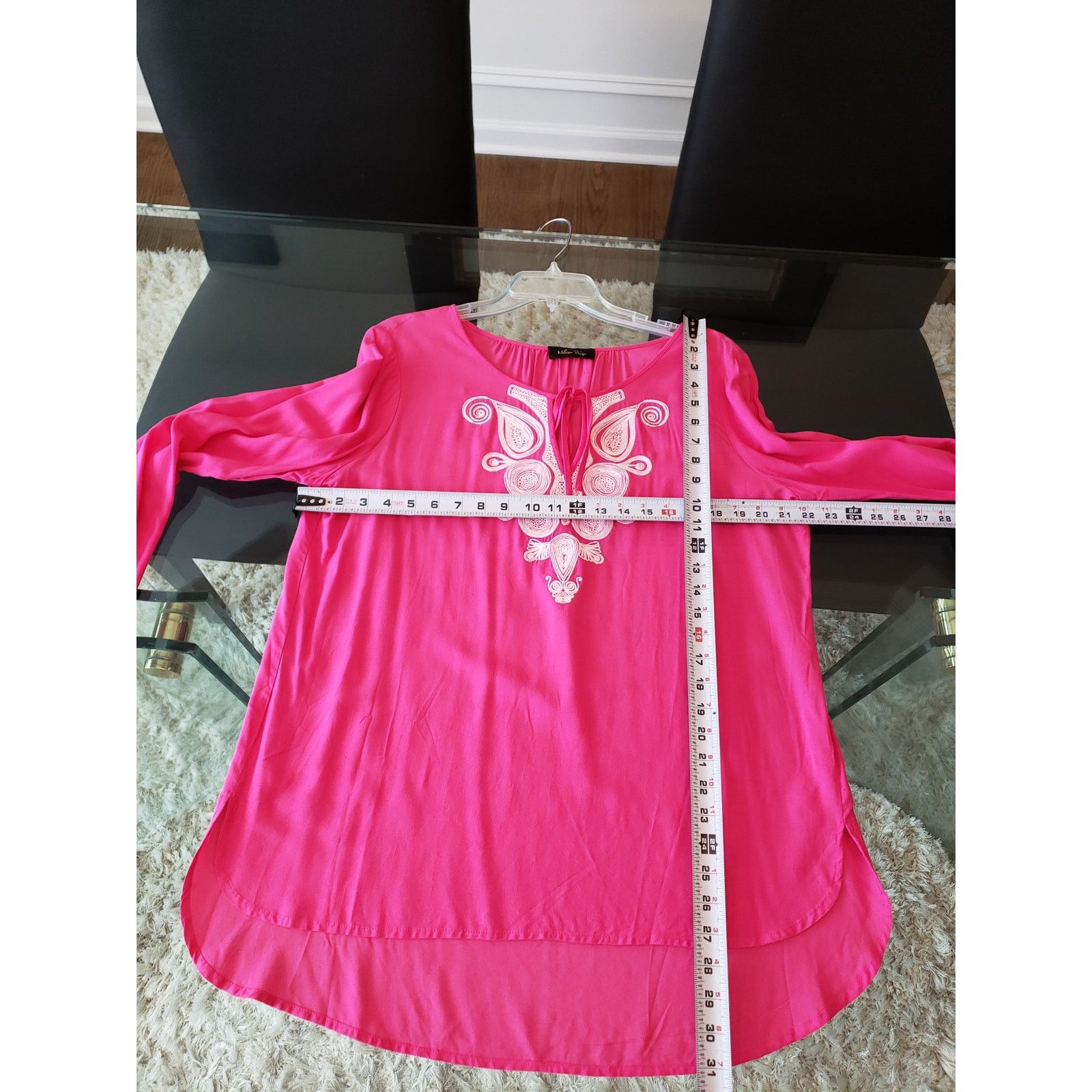 The Unbranded Brand Melissa Paige Tunic Top M Pink Embroidered Boho Peasant Size M / US 6-8 / IT 42-44 - 12 Thumbnail