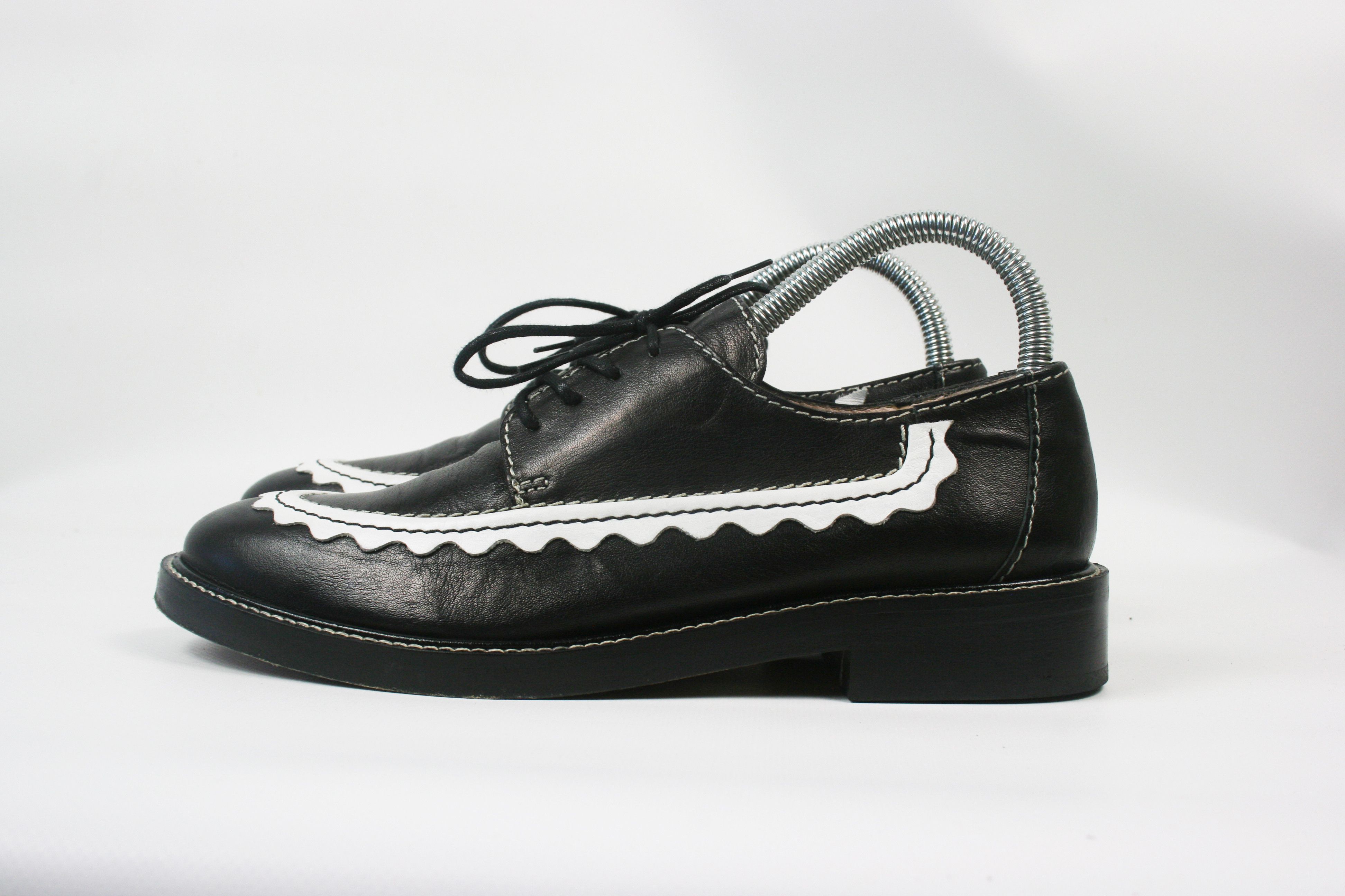 Alexa Chung AC-30 Scallop-edge Leather Derby Shoes Size US 8 / IT 38 - 2 Thumbnail
