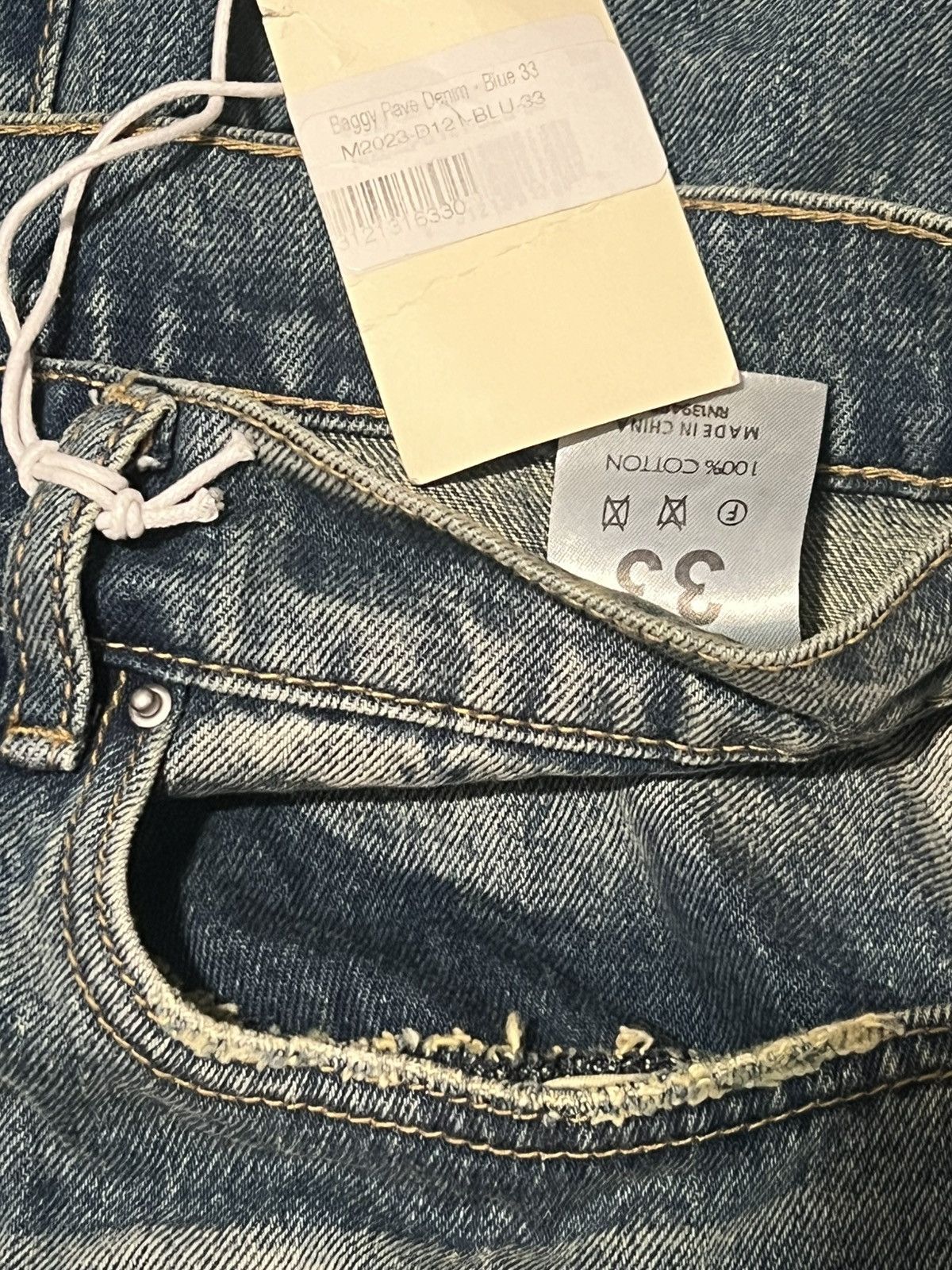 MNML MNML Baggy Rave Denim Distressed Size US 33 - 4 Thumbnail
