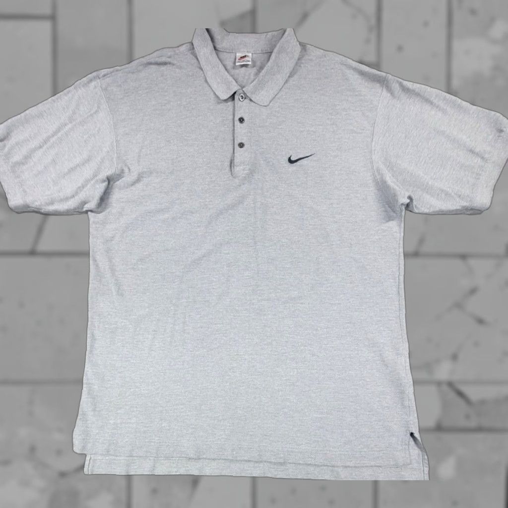 Nike VINTAGE Nike Polo Shirt Men Gray Solid Embroidered Swoosh 90s Nike Sportswear Polo Shirt Gray XL Men Oversized 90s Nike Polo Shirt Mens Size US XL / EU 56 / 4 - 1 Thumbnail