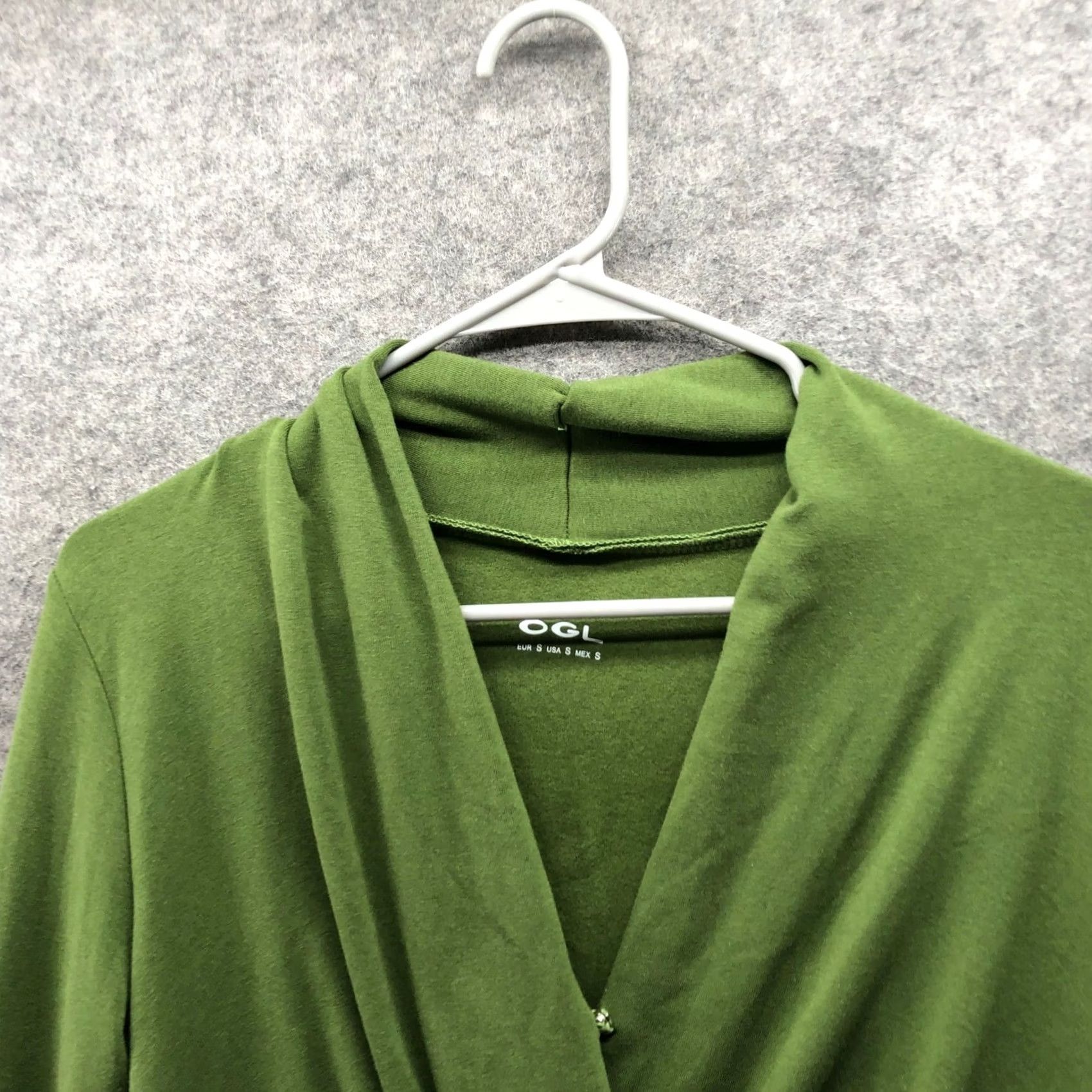 Vintage OGL Move Surplice Wrap Top Womens S Green Long Sleeve Jersey Blouse" Size S / US 4 / IT 40 - 6 Thumbnail