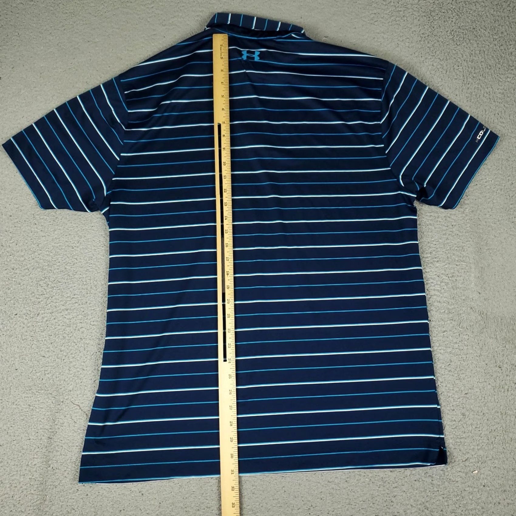 Under Armour Under Armour Polo Shirt Mens XL Blue Striped Short Sleeve Golf Casual Button Collar Logo Modern Preppy Sports Mens XL Blue Polo Size US XL / EU 56 / 4 - 4 Thumbnail