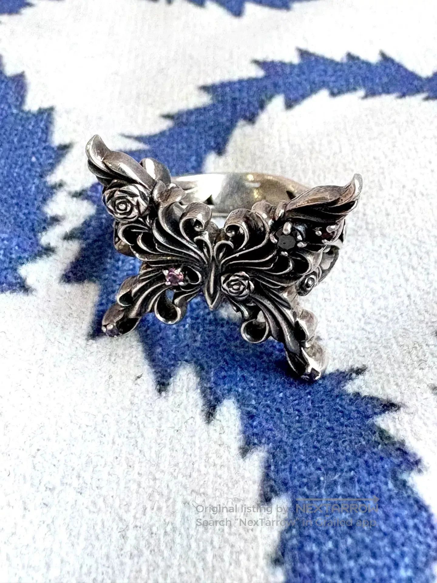 Vivienne Westwood silver butterfly statement ring for women. Size ONE SIZE - 1 Thumbnail