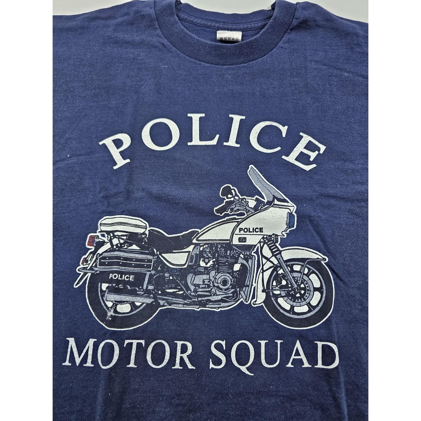 Fruit Of The Loom Police Motor Squad T-Shirt Motorcycle Blue White Sz L 90s Size US L / EU 52-54 / 3 - 2 Thumbnail