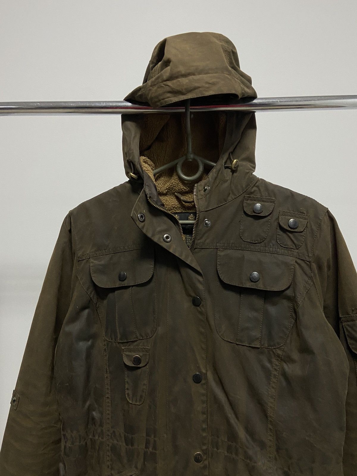 Barbour × Vintage Barbour Jacket small Logo Vintage Avant Garde waxed hooded Size M / US 6-8 / IT 42-44 - 2 Thumbnail