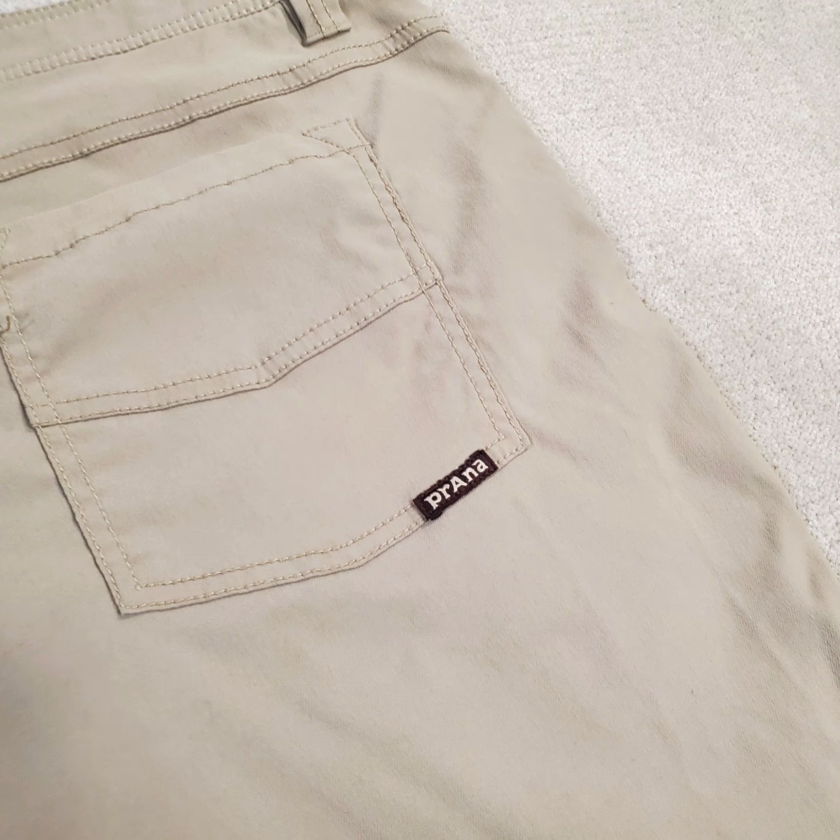 Prana PrAna Brion Shorts Mens 38 11" Inseam Beige Hiking Outdoors Regular Chino Nylon Spandex Logo Pockets Front Flat Front Vintage No Size US 38 / EU 54 - 7 Thumbnail