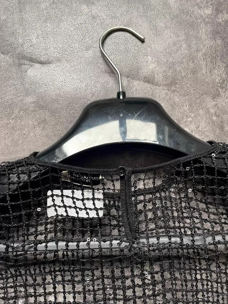 Saint Laurent Paris Saint Laurent Paris Crystal Beaded Openwork Fishnet Camiso Size US M / EU 48-50 / 2 - 7 Thumbnail