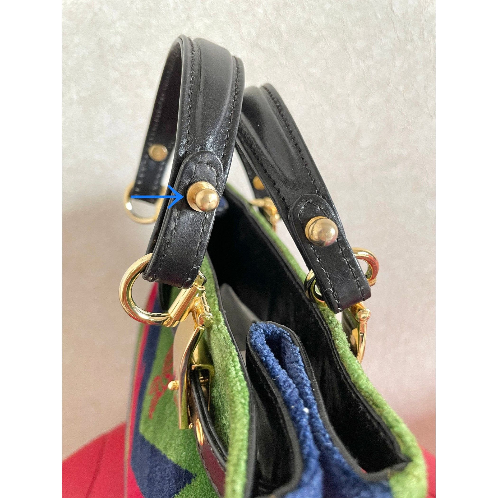Roberta di Camerino Vintage Roberta di Camerino handbag. navy, green, and red Size ONE SIZE - 4 Thumbnail