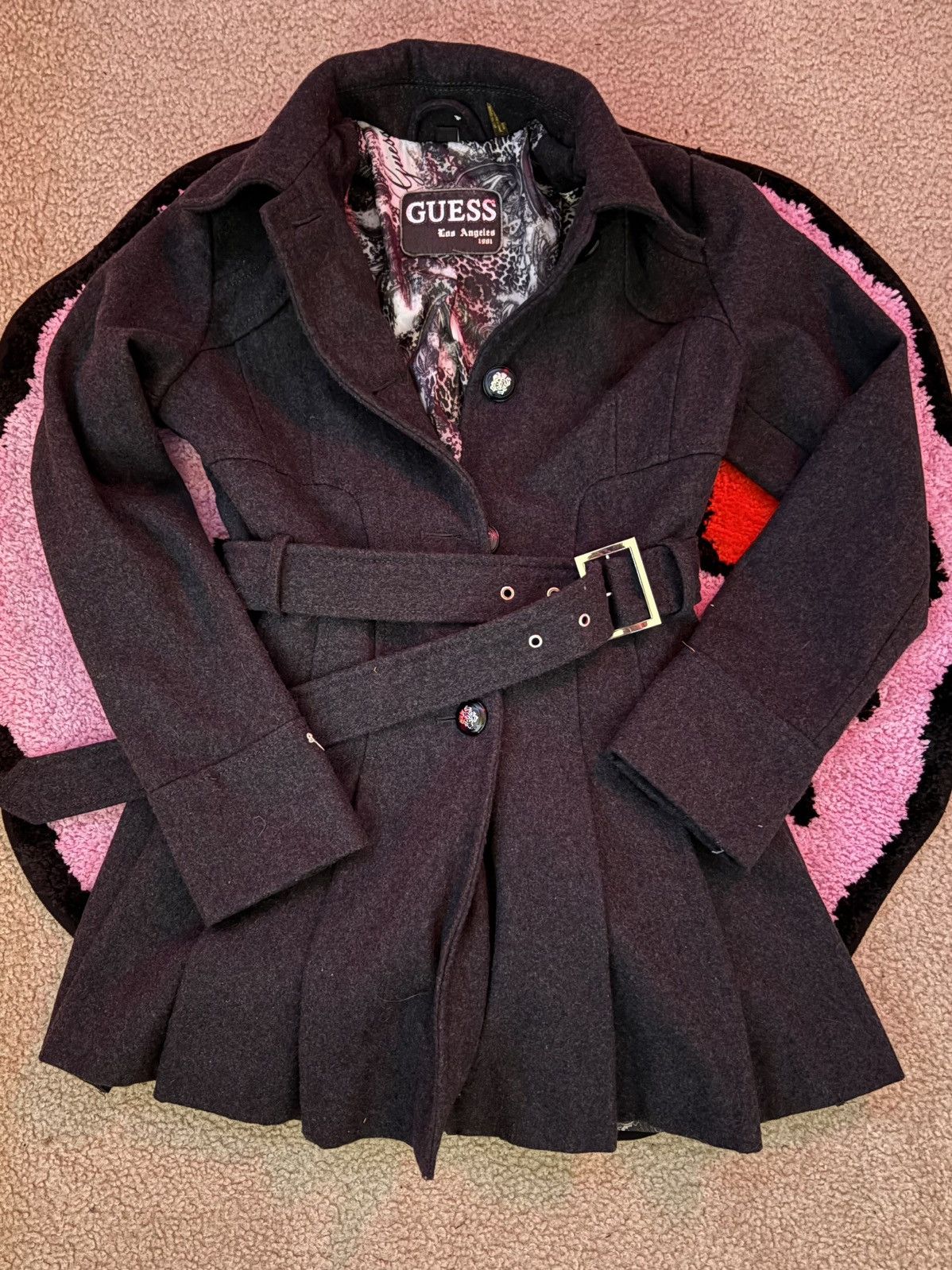 Guess Vintage Guess Belted Overcoat Size S / US 4 / IT 40 - 1 Thumbnail