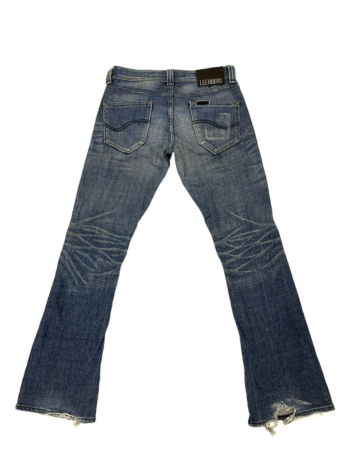 Japanese Brand Flare Jeans Lee Japan Distress Low Rise Stretch 7🟦3 Size US 31 - 10 Thumbnail