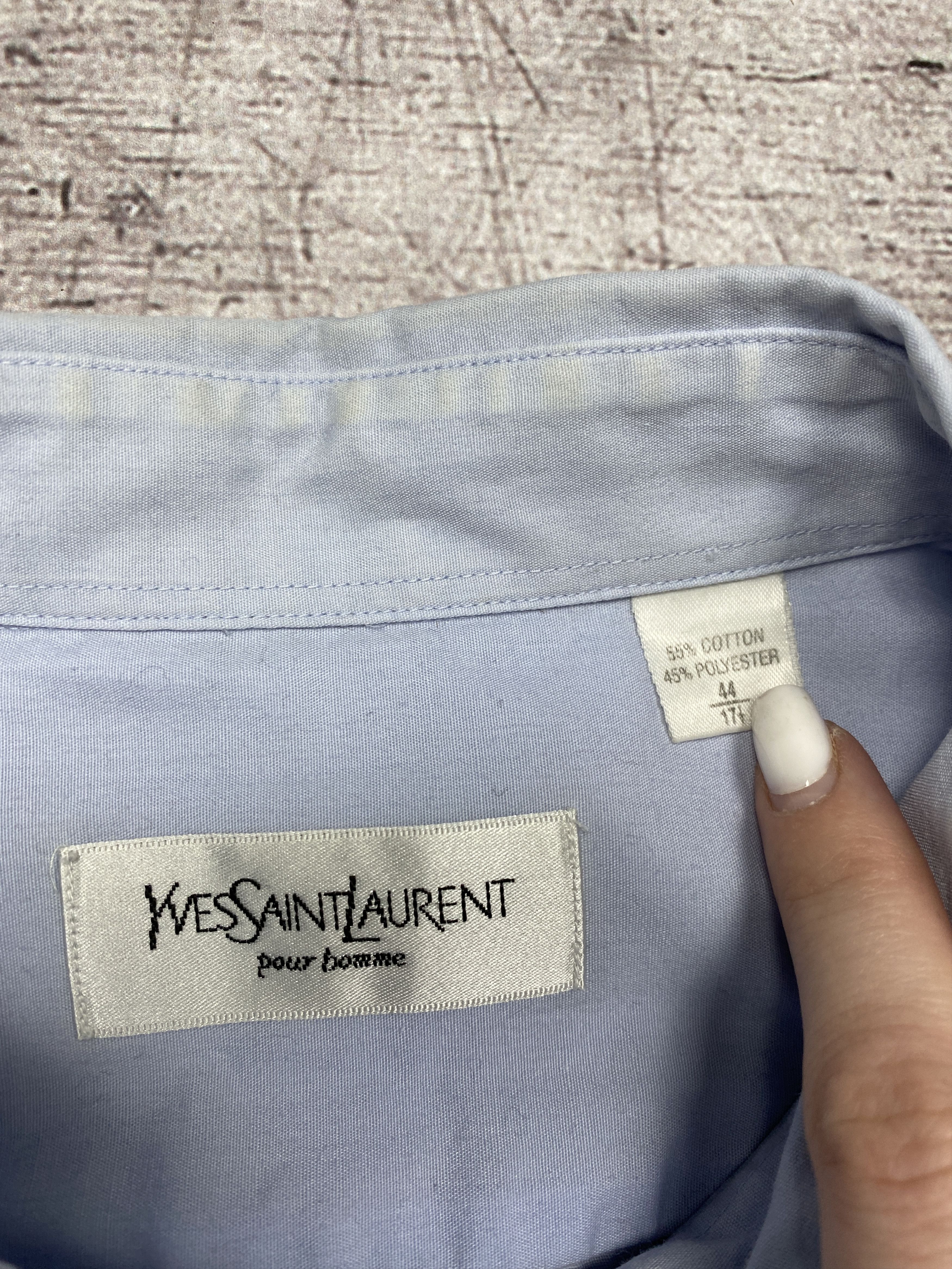 Yves Saint Laurent Yves Saint Laurent YSL Vintage Mens Long Sleeve Shirt Size US XL / EU 56 / 4 - 4 Thumbnail