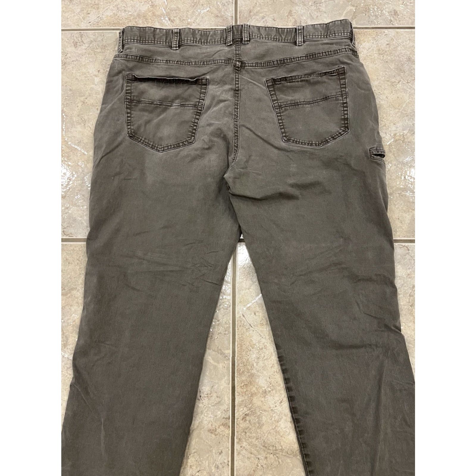 Weatherproof VINTAGE Weatherproof Mens 40X30 Pants Straight Leg Chino Dark Olive Green Cotton Blend Stretch casual Workwear Size US 40 / EU 56 - 3 Thumbnail