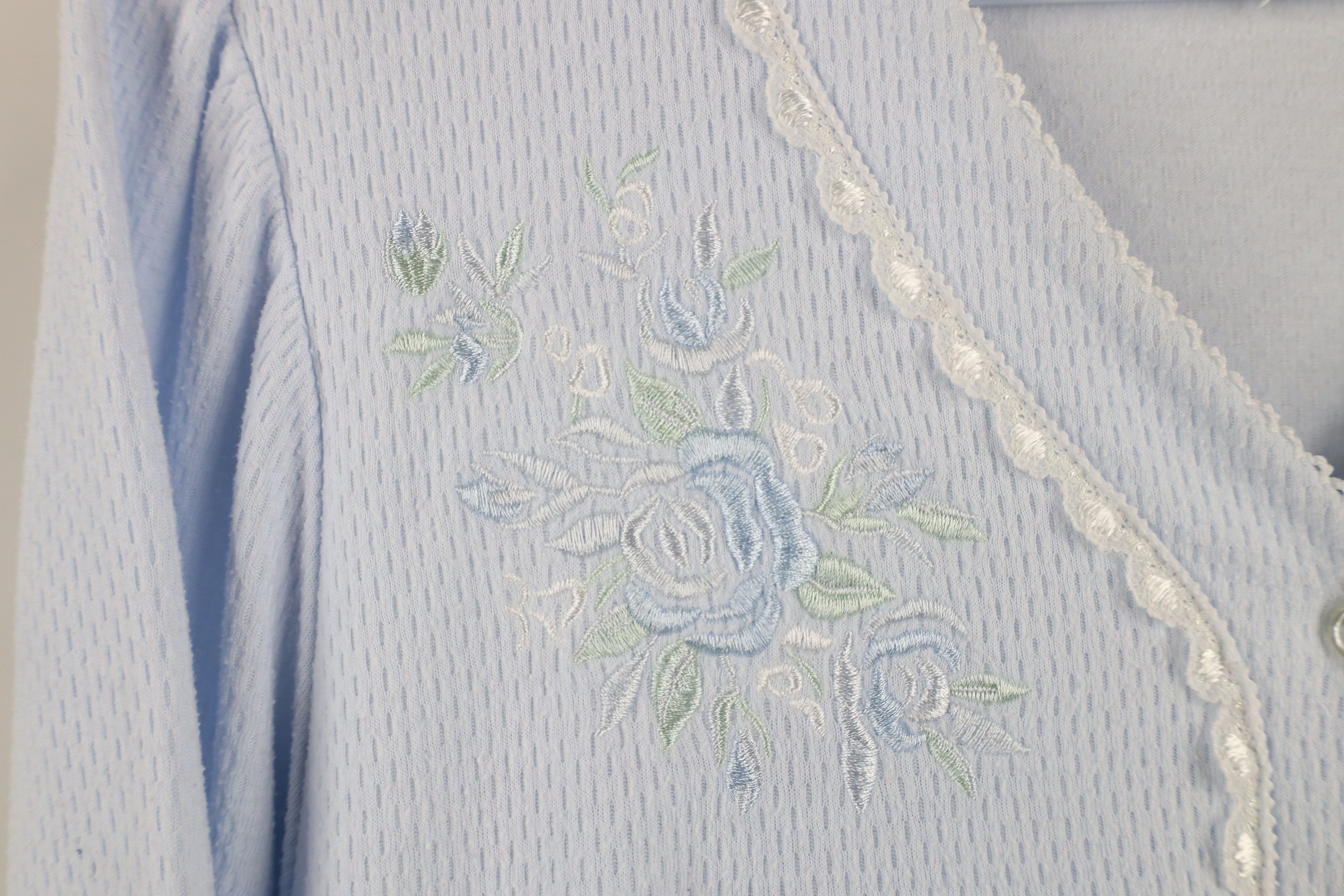 Vintage Vintage 90s Miss Elaine Lace Thermal Long Sleeve Night Gown Size M / US 6-8 / IT 42-44 - 6 Thumbnail