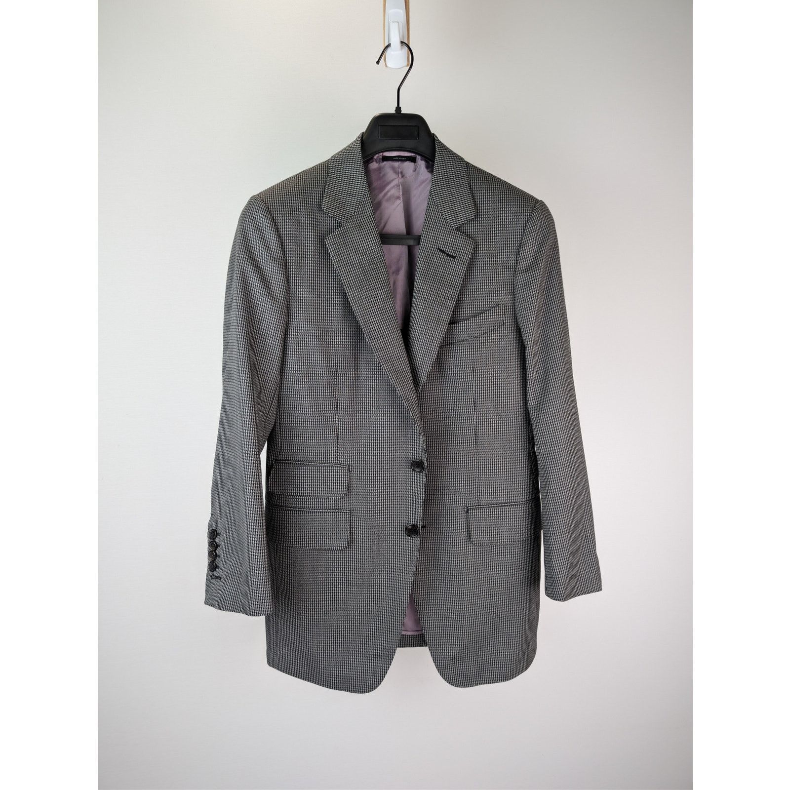 Tom Ford o1rshd1 CC20 Slim-Fit Puppytooth Wool Suit Jacket in Gray Size US M / EU 48-50 / 2 - 1 Thumbnail
