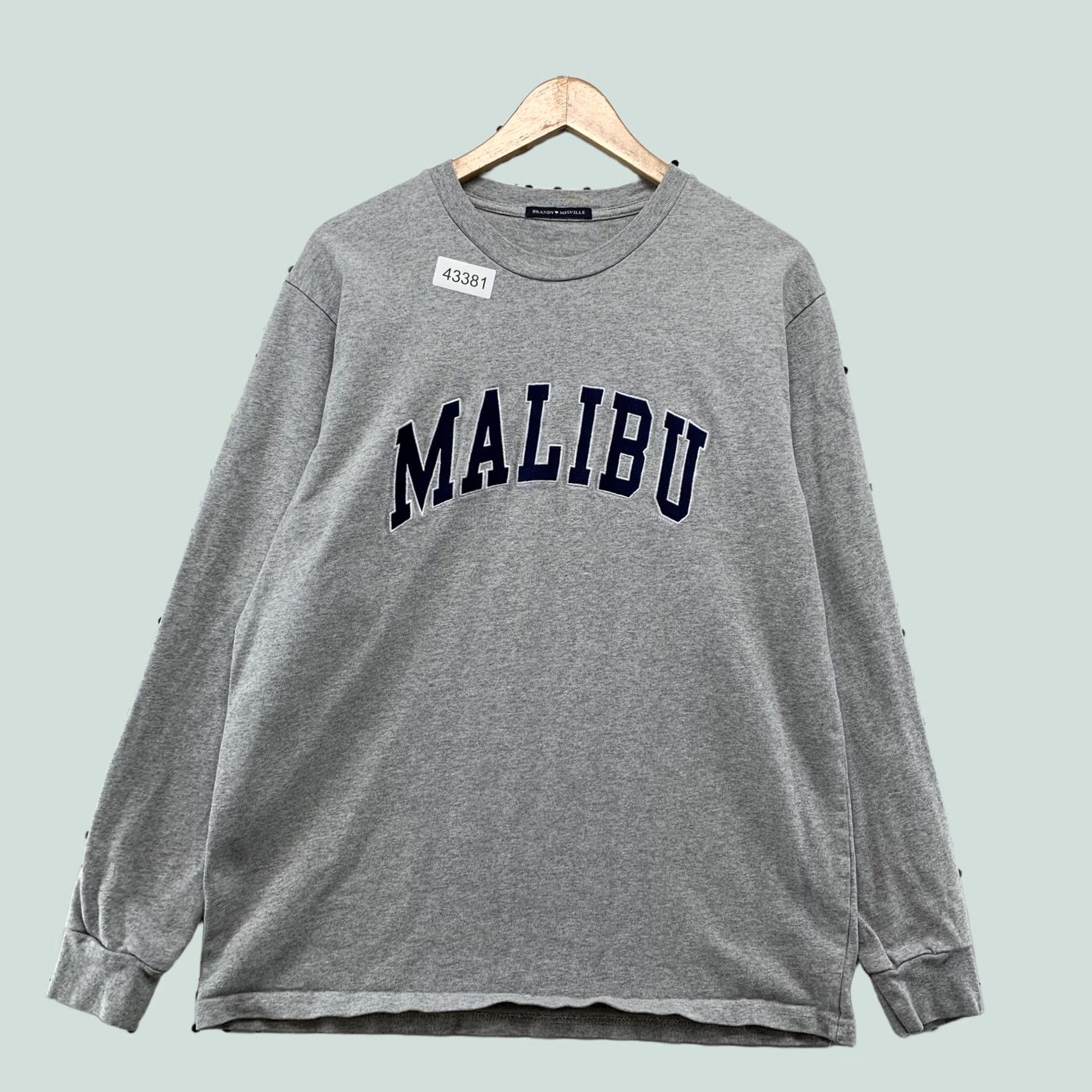 Brandy Melville Brandy Melville Shirt Womens Long Sleeve Gray Embroidered One Size Size ONE SIZE - 1 Thumbnail