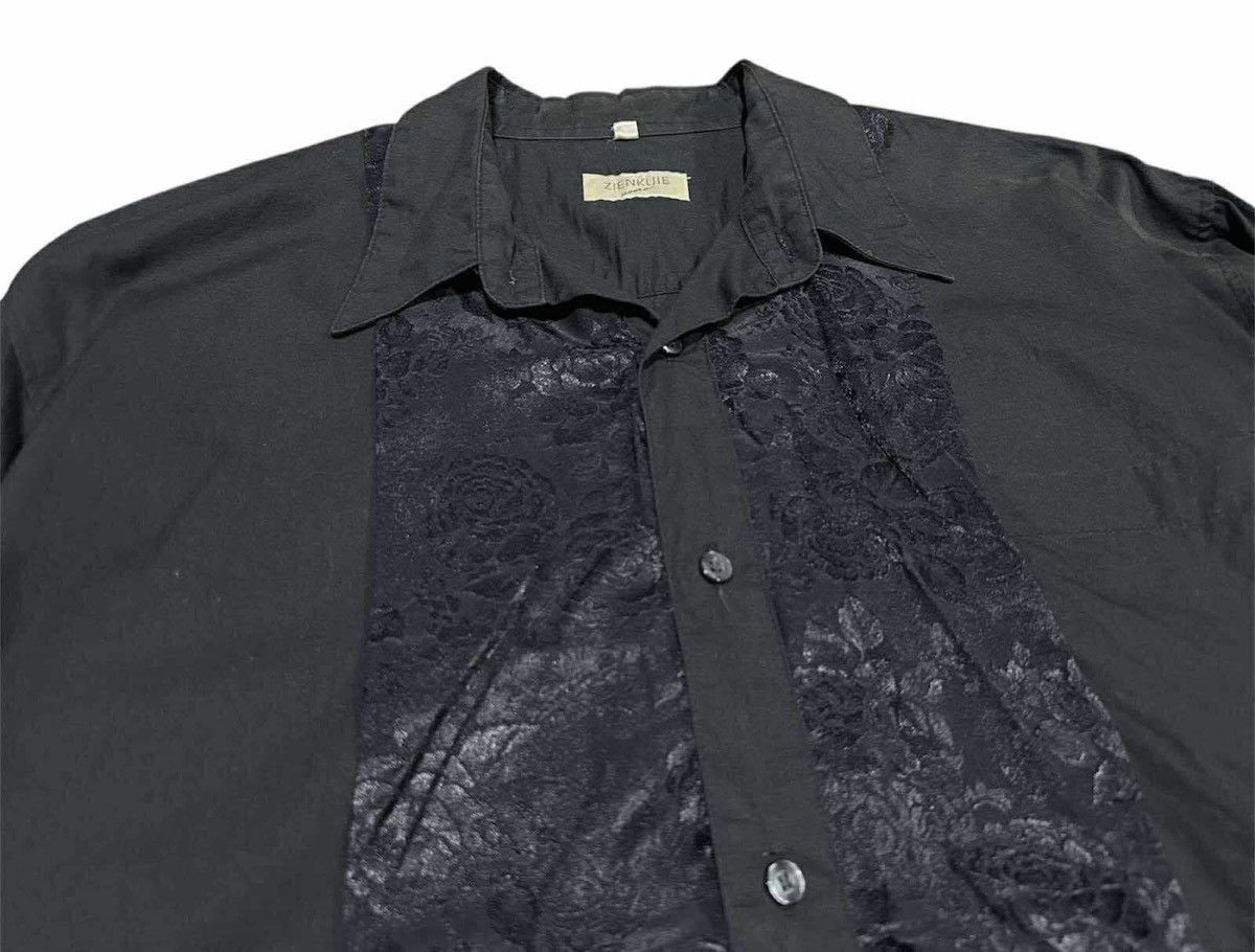 Japanese Brand 🔥Rare Zienkuie Uomo Black Rose Frill Shirt Goth Size US L / EU 52-54 / 3 - 1 Thumbnail