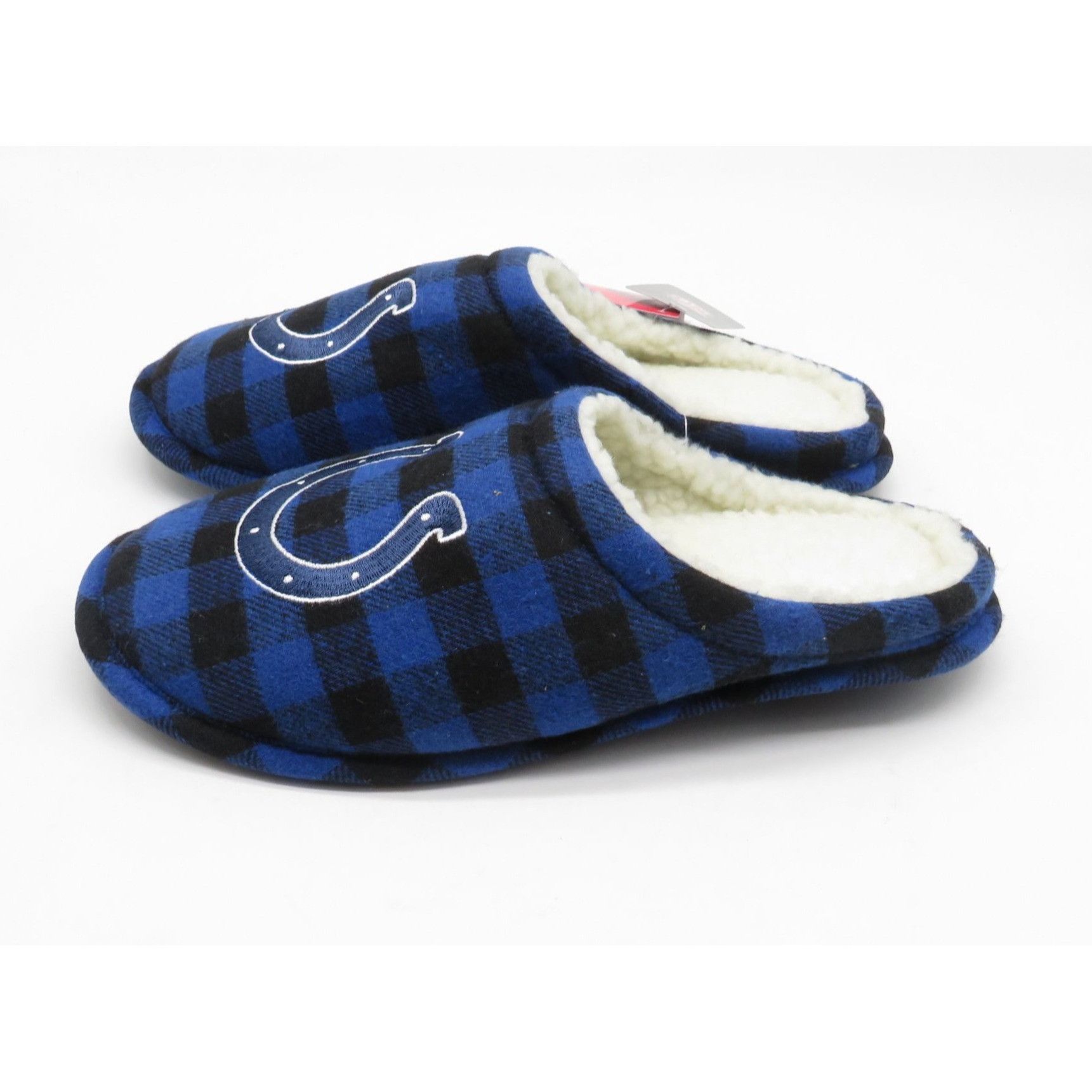 Other Indianapolis Colts Blue Black Checkered Fleece Slippers Whit Size US 7 / EU 40 - 4 Thumbnail