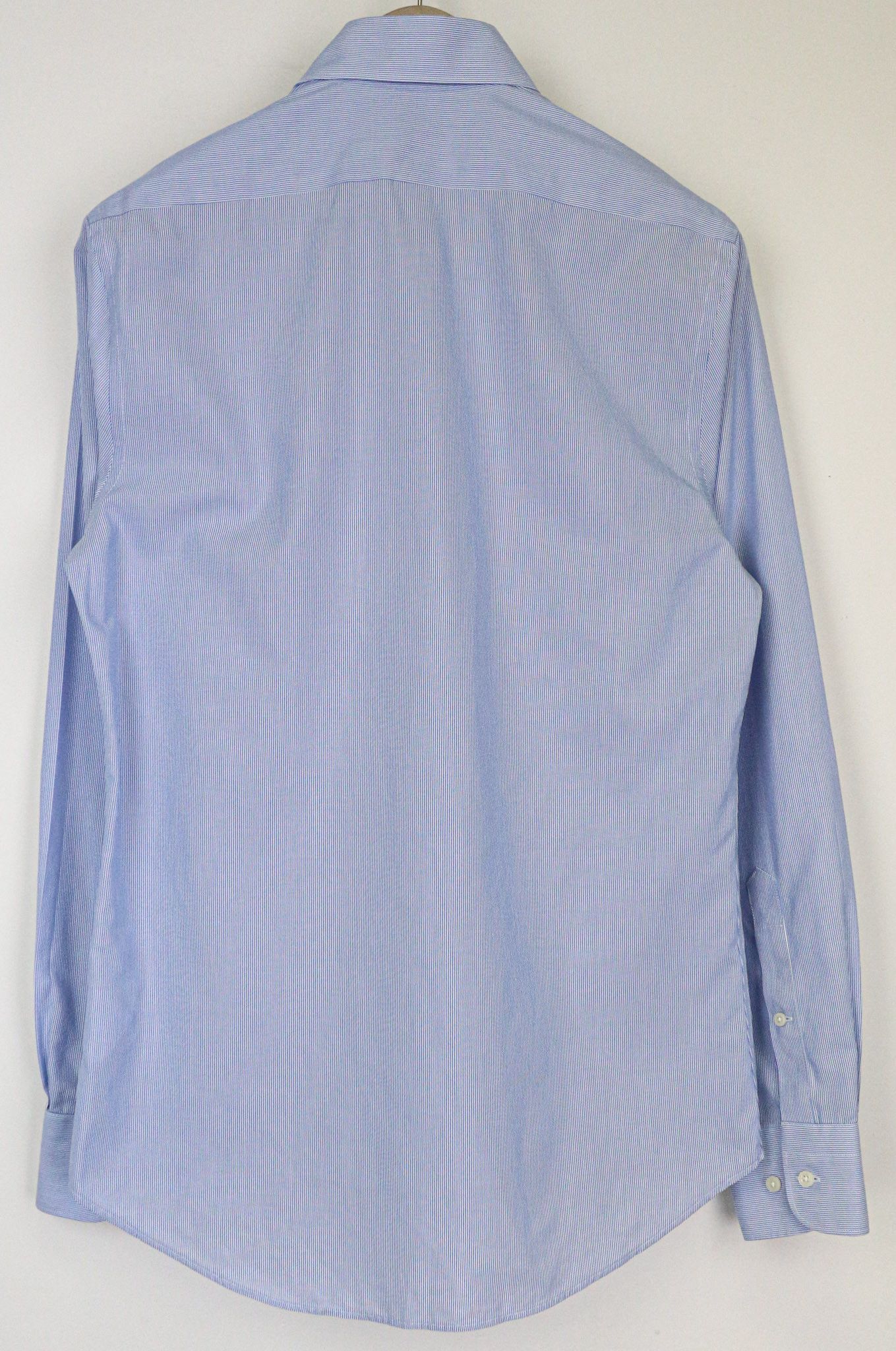 Suitsupply 37/14 1/2 Extra Slim Blue Cotton Striped Twill Shirt 78646 Size 38R - 2 Thumbnail