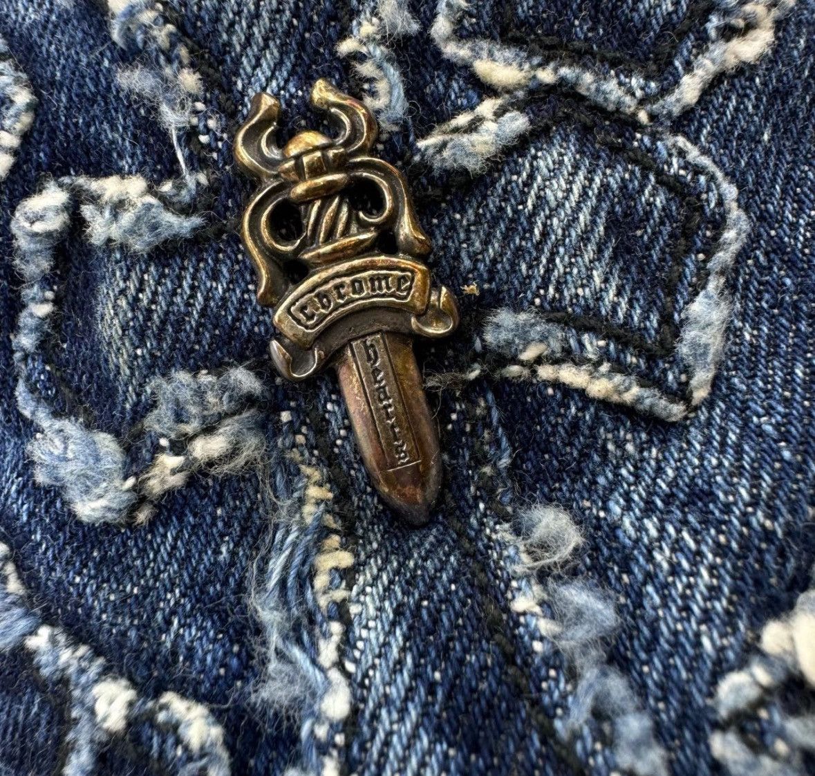 Chrome Hearts Denim cross patch dagger bucket hat Size ONE SIZE - 4 Thumbnail
