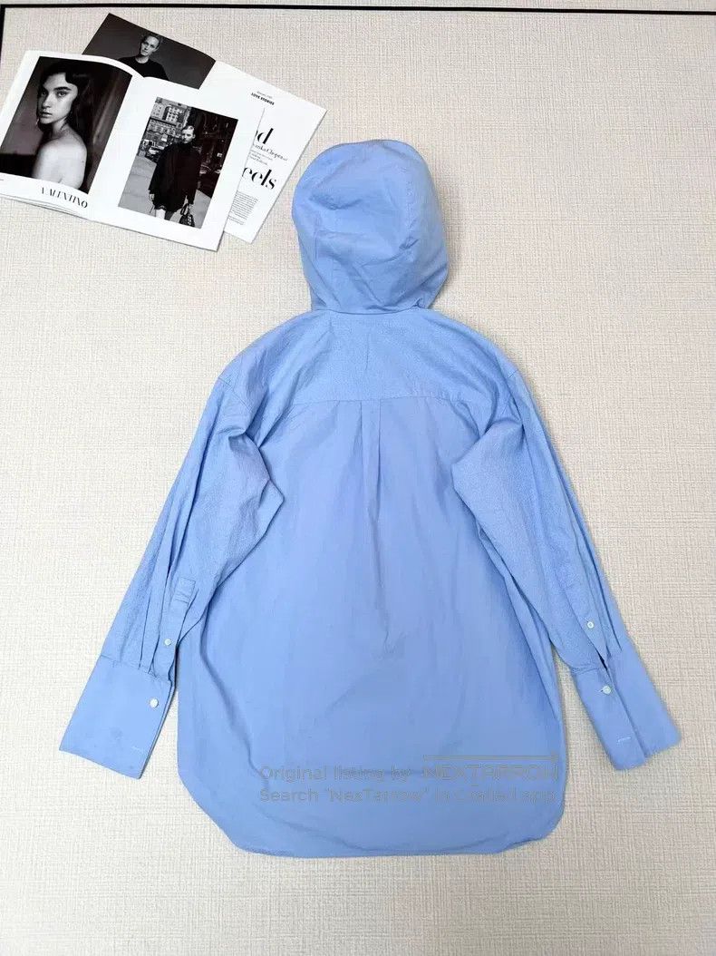 Loewe Loewe Printed Logo Hooded Shirt Size XS / US 0-2 / IT 36-38 - 2 Thumbnail