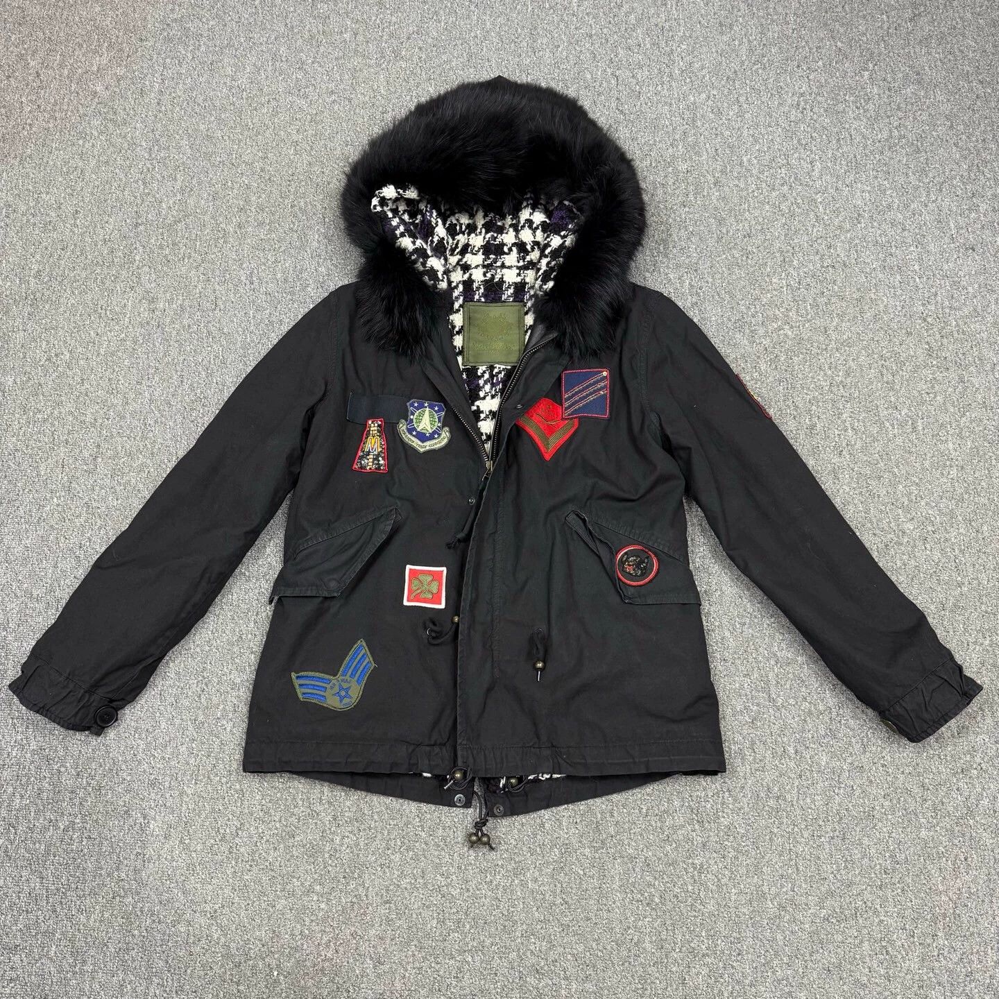 MR & MRS ITALY Mr&Mrs Black Badge Lambskin Hooded Cotton Jkt Size S / US 4 / IT 40 - 1 Thumbnail