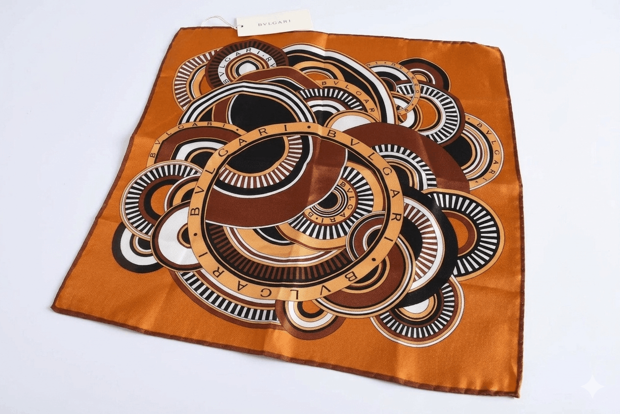 Bvlgari Women's Bvlgari Silk Scarf Square Monogram Logo Print Size ONE SIZE - 1 Thumbnail