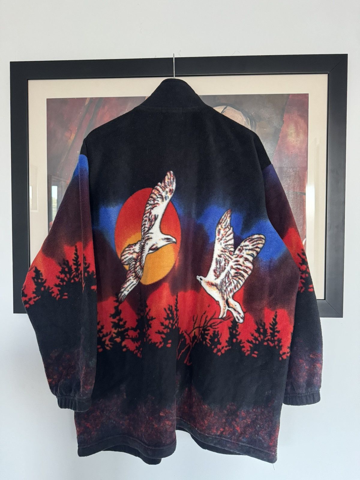 Vintage Vintage Y2k Oversize Rare Sherpa Fleece Eagle Animal Animals Size US XL / EU 56 / 4 - 2 Thumbnail