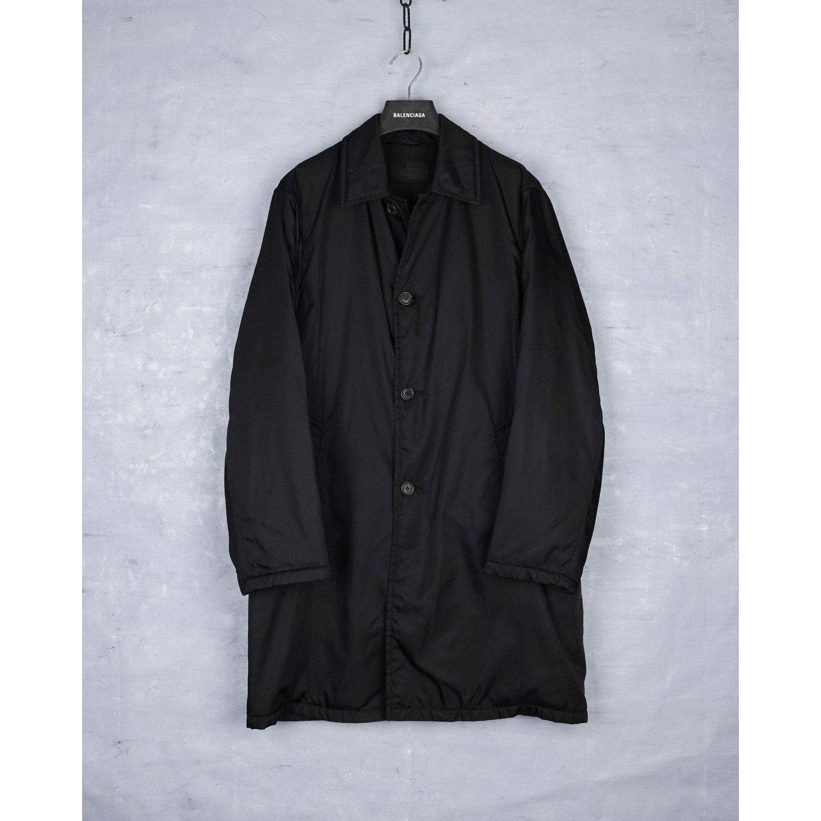 Prada Vintage prada black padded nylon button front coat jacket Size US L / EU 52-54 / 3 - 1 Thumbnail