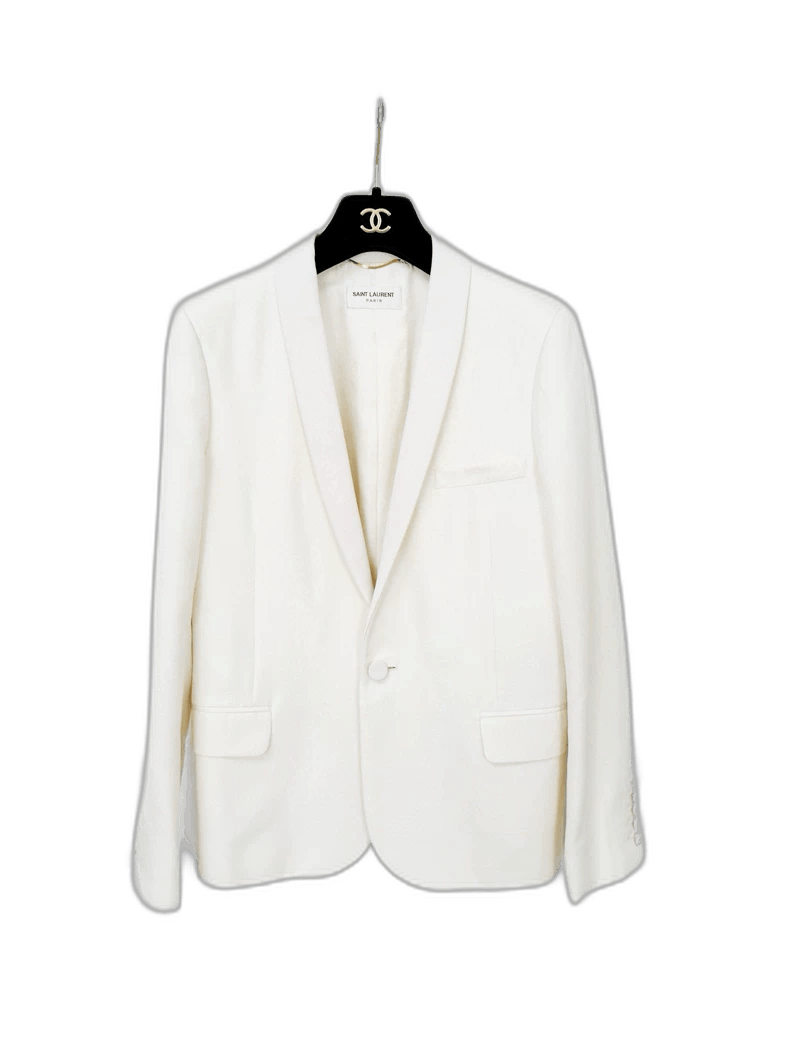 Saint Laurent White Wool Suit Jacket-2506