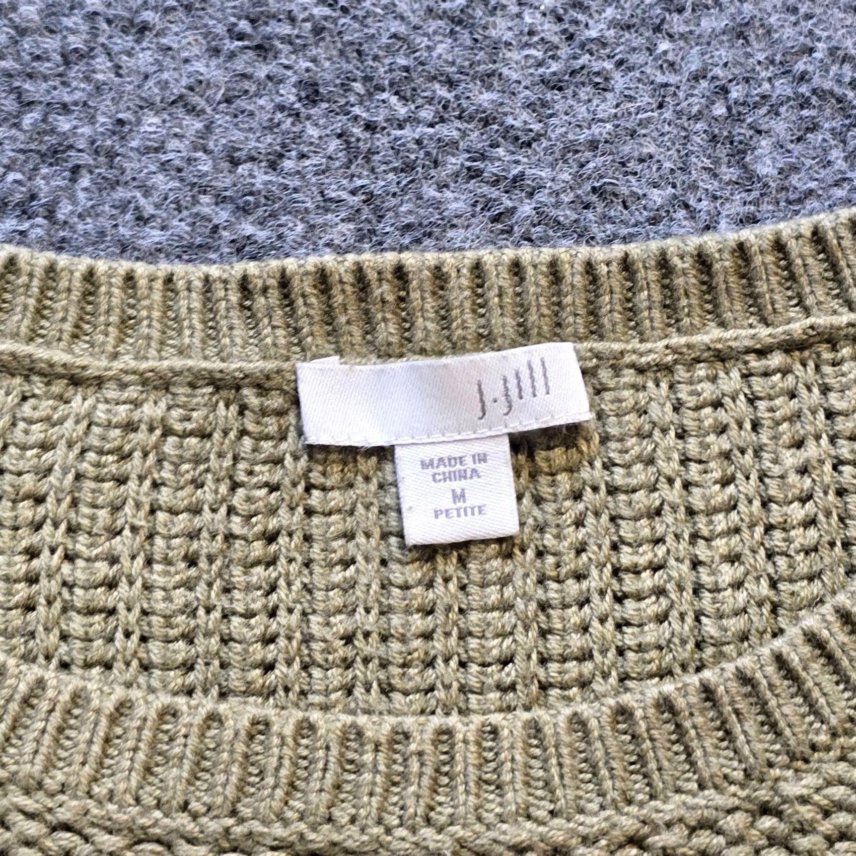 J. Jill J. Jill Sweater Women Size PM Petite Green Chunky-Knit Crew Neck Basic Casual Pullover Knit Winter Fall Spring Regular Sab? Size M / US 6-8 / IT 42-44 - 4 Thumbnail