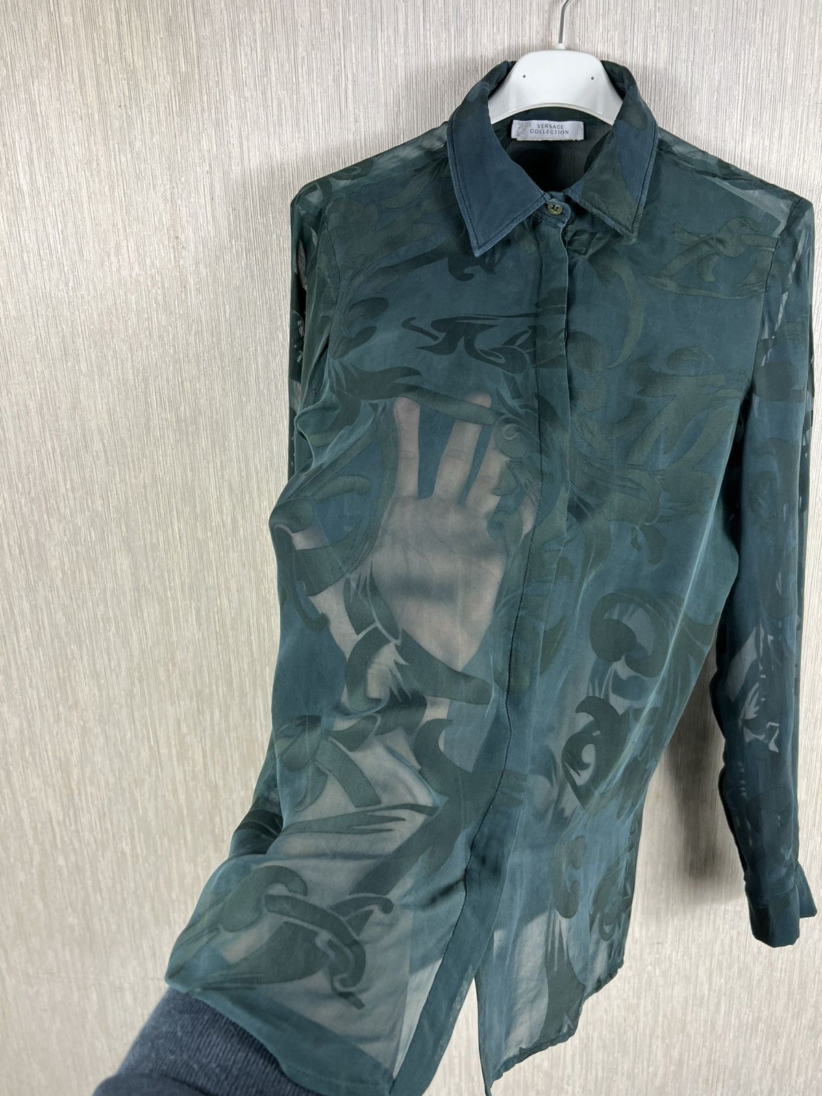 Versace Versace Collection transparent floral luxury shirt old money Size S / US 4 / IT 40 - 16 Thumbnail