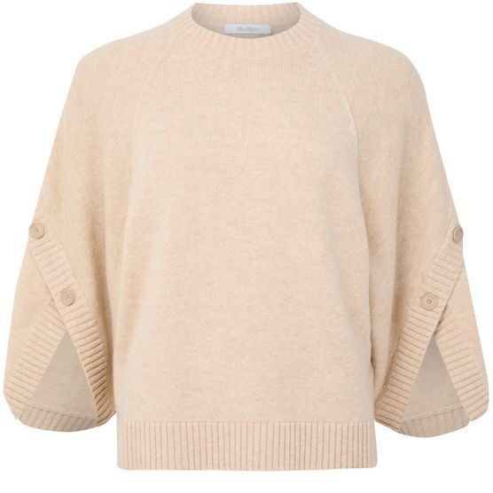 Max Mara MAX MARA Ampex Knit Round Neck Beige Wool Sweater New & Auth Size L / US 10 / IT 46 - 1 Thumbnail