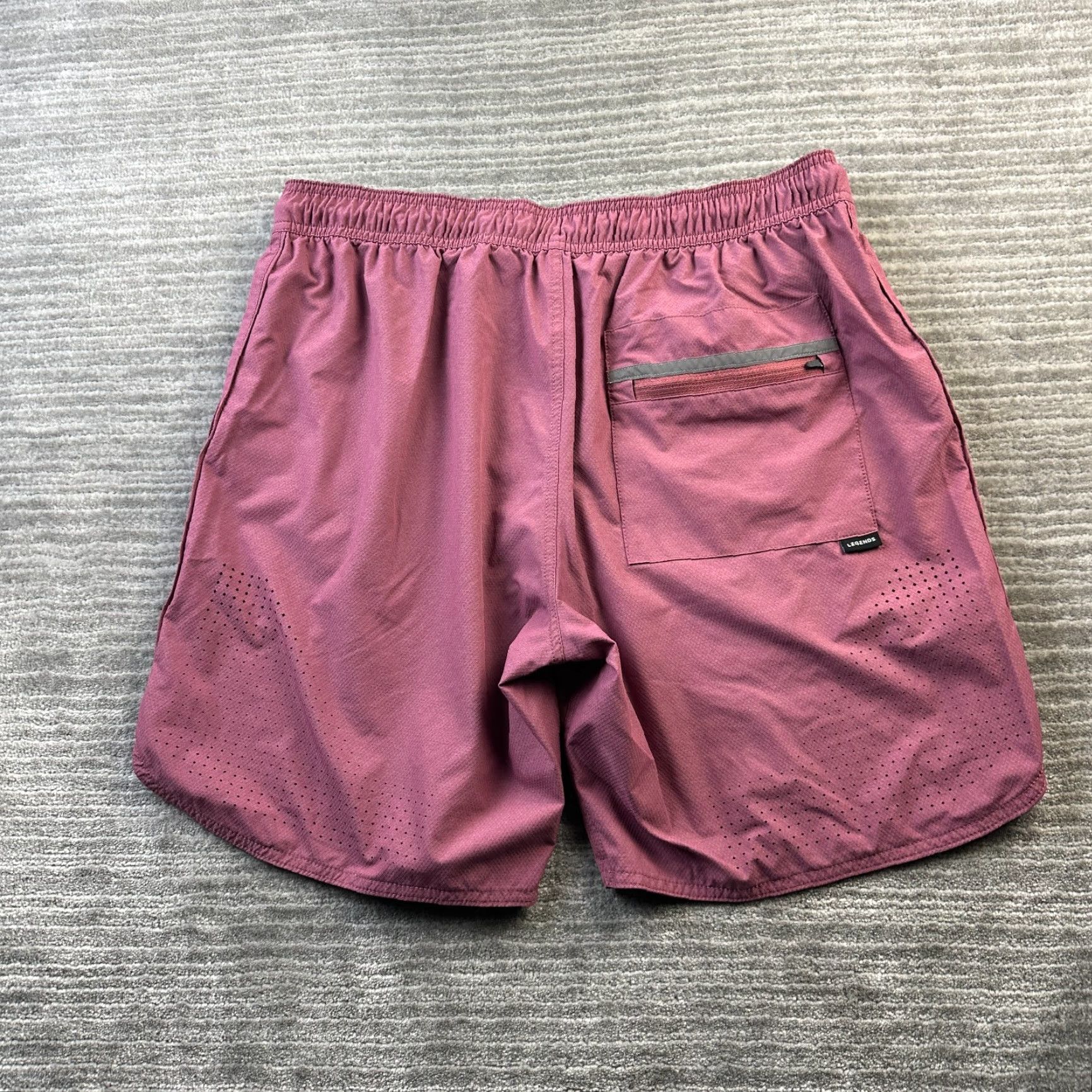 Vintage Legends Luka Shorts Mens Large Red 8" Gym Workout Stretch Drawstring Athletic Activewear Size US 33 - 2 Thumbnail
