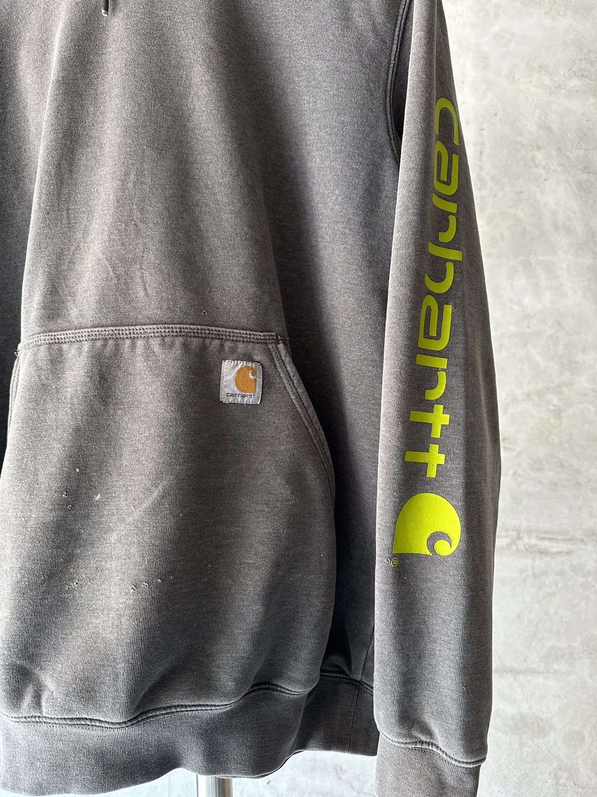 Carhartt × Stussy Y2K Vintage Carhartt grey distressed hoodie Size US M / EU 48-50 / 2 - 3 Thumbnail