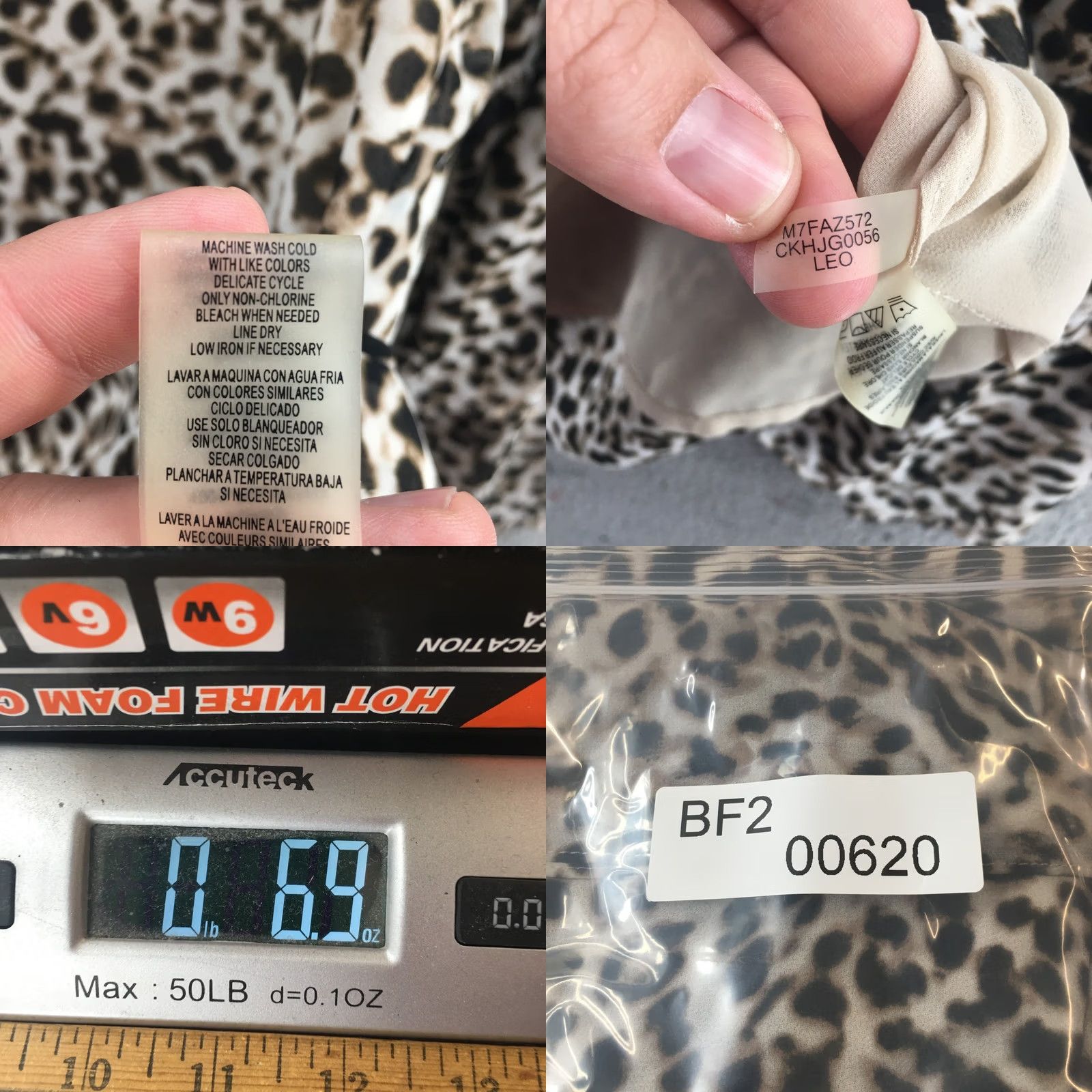 Calvin Klein Calvin Klein Blouse Womens Medium Multicolor Leopard Print Tie Neck Tunic Top Size M / US 6-8 / IT 42-44 - 9 Thumbnail