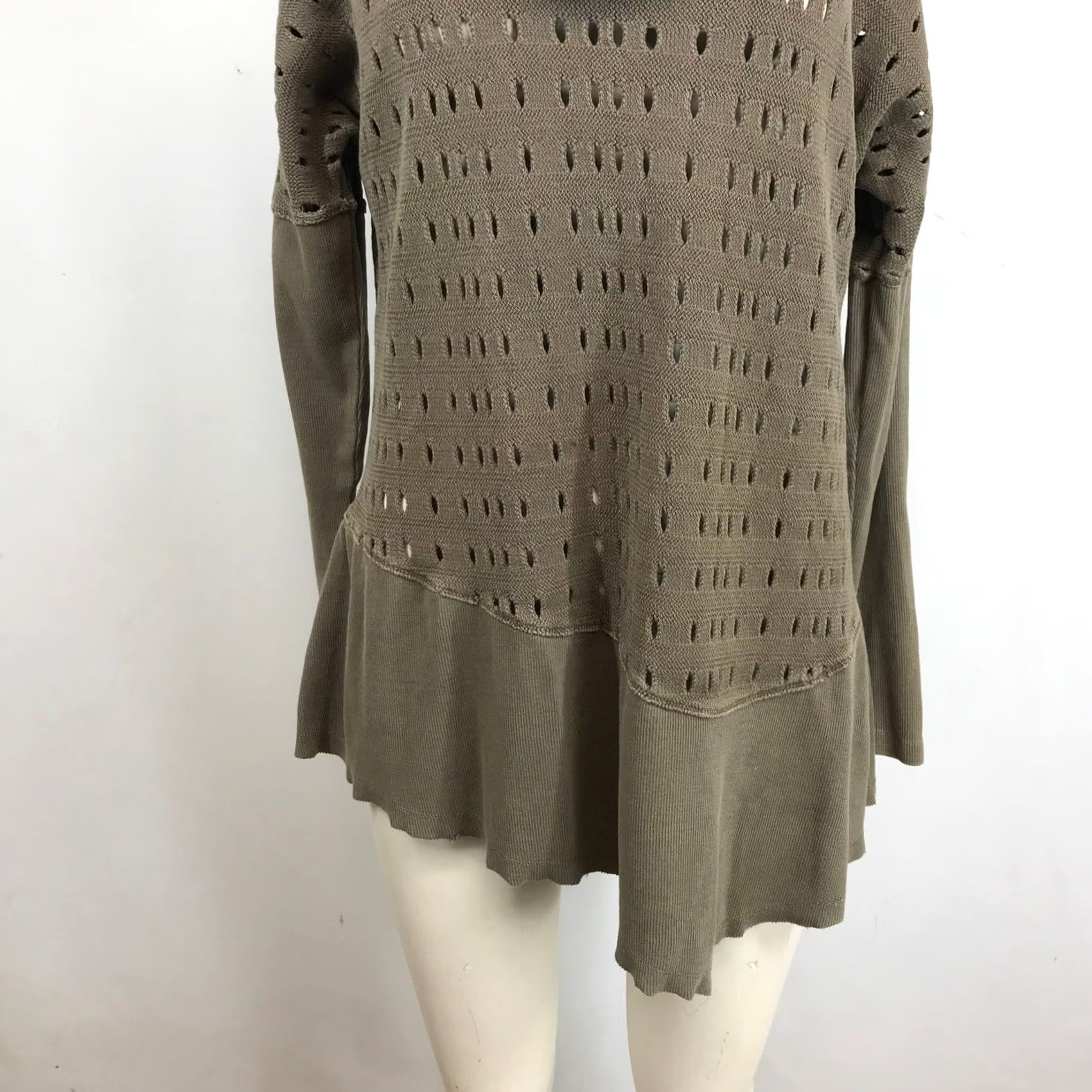 Olive XCVI Womens Olive Green Cowl Neck Tunic Sweater Size M Size M / US 6-8 / IT 42-44 - 3 Thumbnail