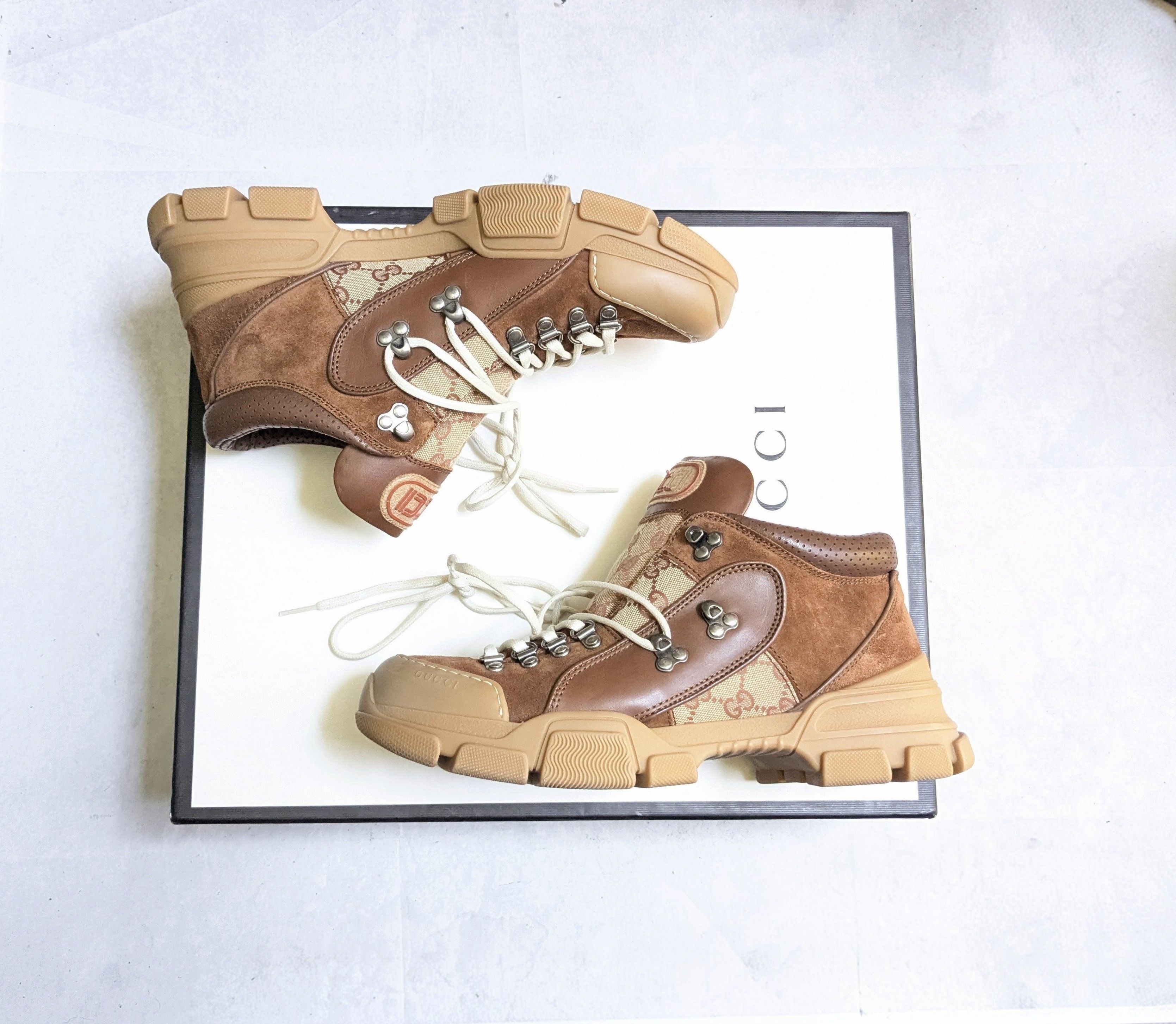 Gucci Gucci Flashtrek Sneakers Brown Monogram Logo GG 9.5 Size US 9.5 / EU 42-43 - 4 Thumbnail