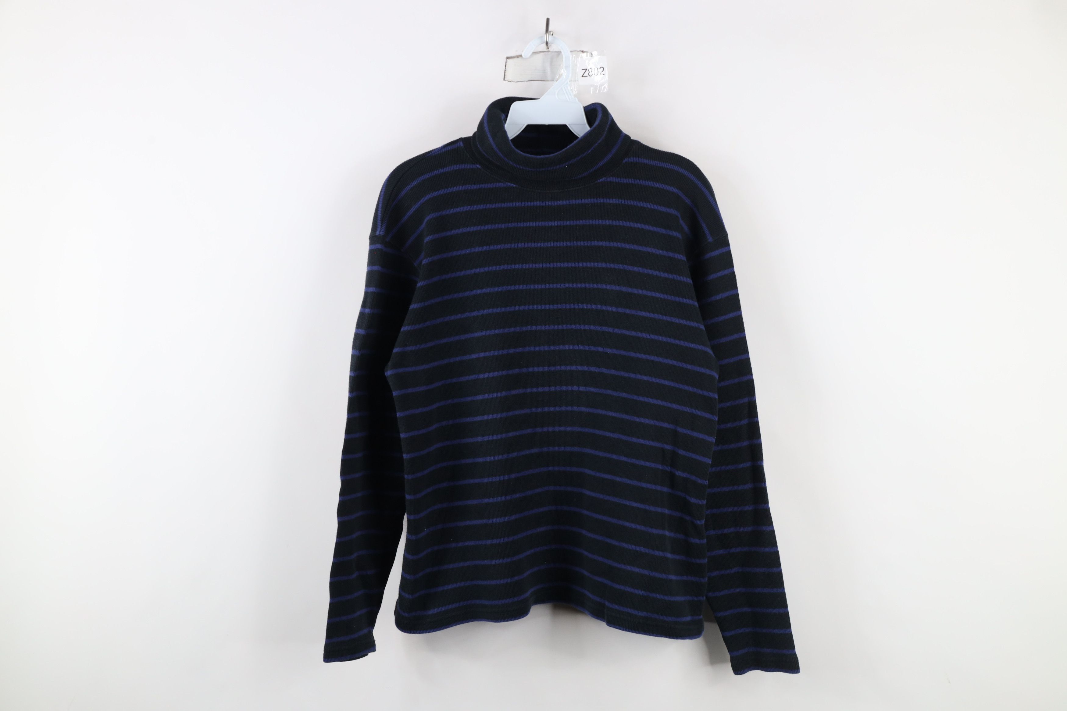 L.L. Bean × Vintage Vintage 90s LL Bean Striped Ribbed Knit Turtleneck T-Shirt Size M / US 6-8 / IT 42-44 - 1 Thumbnail