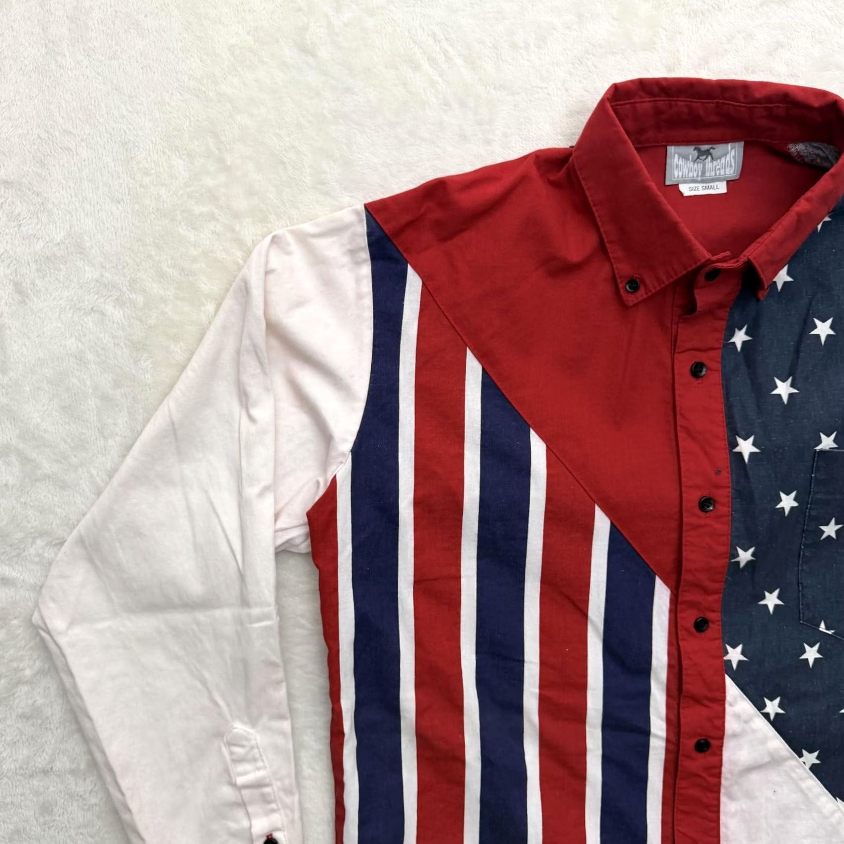 Vintage VINTAGE Cowboy Threads Shirt Mens Small USA Patriotic Western Button Up Size US S / EU 44-46 / 1 - 5 Thumbnail