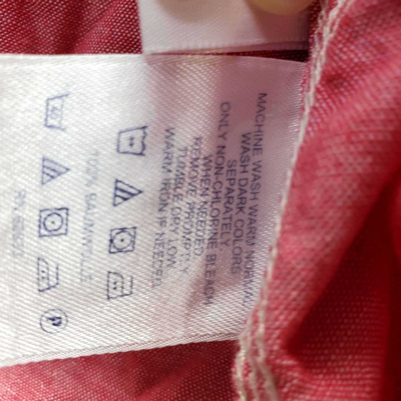 Lands' End Lands' End Mens XXL Dress Shirt Pink Regular Formal Oxford Collar Button Down Shirt Size 48R - 7 Thumbnail