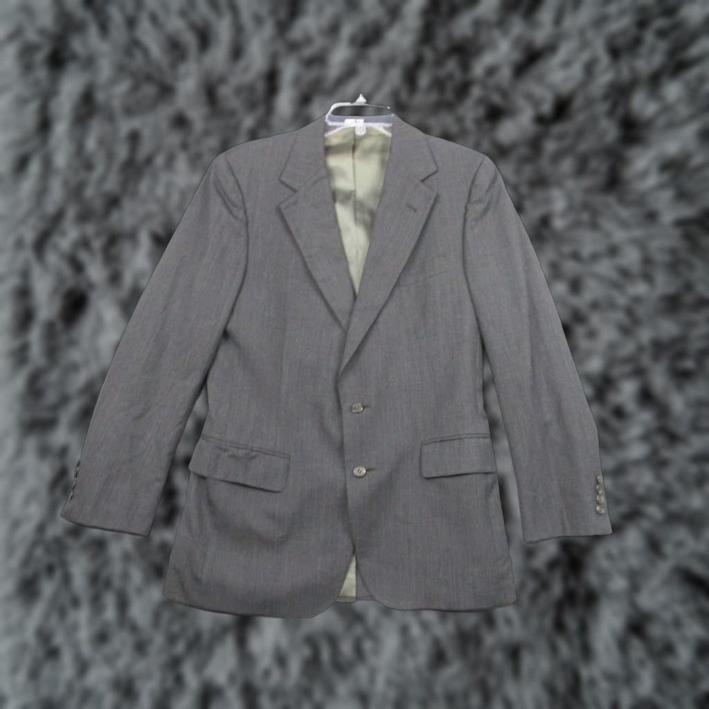 Ralph Lauren Ralph Lauren Polo University Club Blazer Mens 44 Gray Wool Pinstripe Sport Coat 2 Piece-Two Button Notch Lapel Classic Made in USA Size US L / EU 52-54 / 3 - 1 Thumbnail