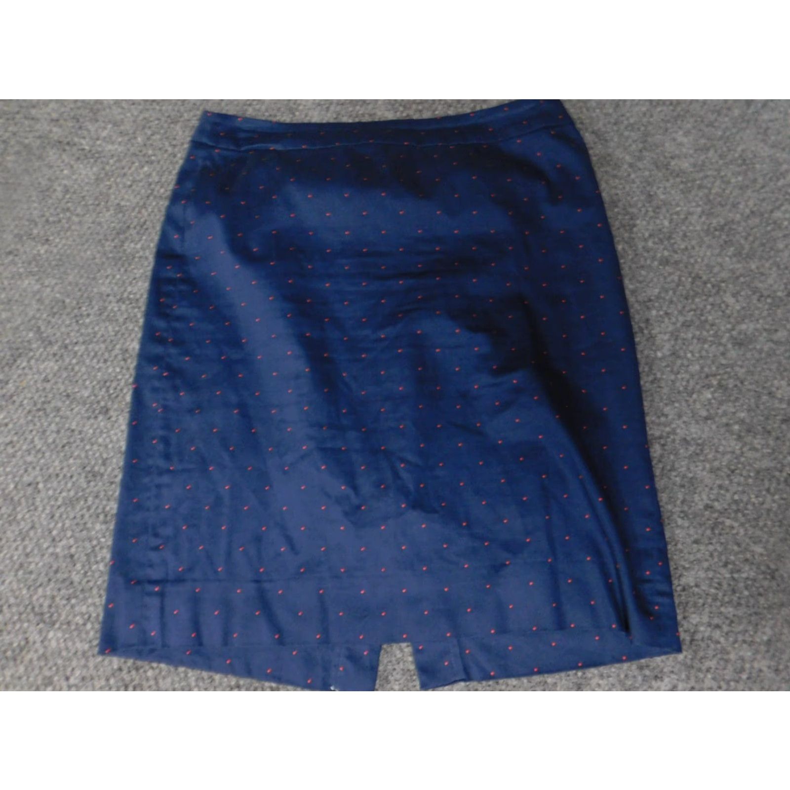 J.Crew J.CREW Skirt Women 8 Blue Pencil Straight Zip Dots Ruffle Lined Knit Cotton Short Fashion Casual Mid Rise Regular Size 30" / US 8 / IT 44 - 2 Thumbnail