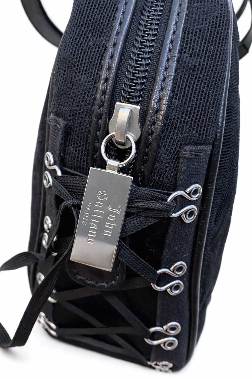 John Galliano John Galliano Black Corset Lace-Up Bag Designer Handbag Size ONE SIZE - 4 Thumbnail