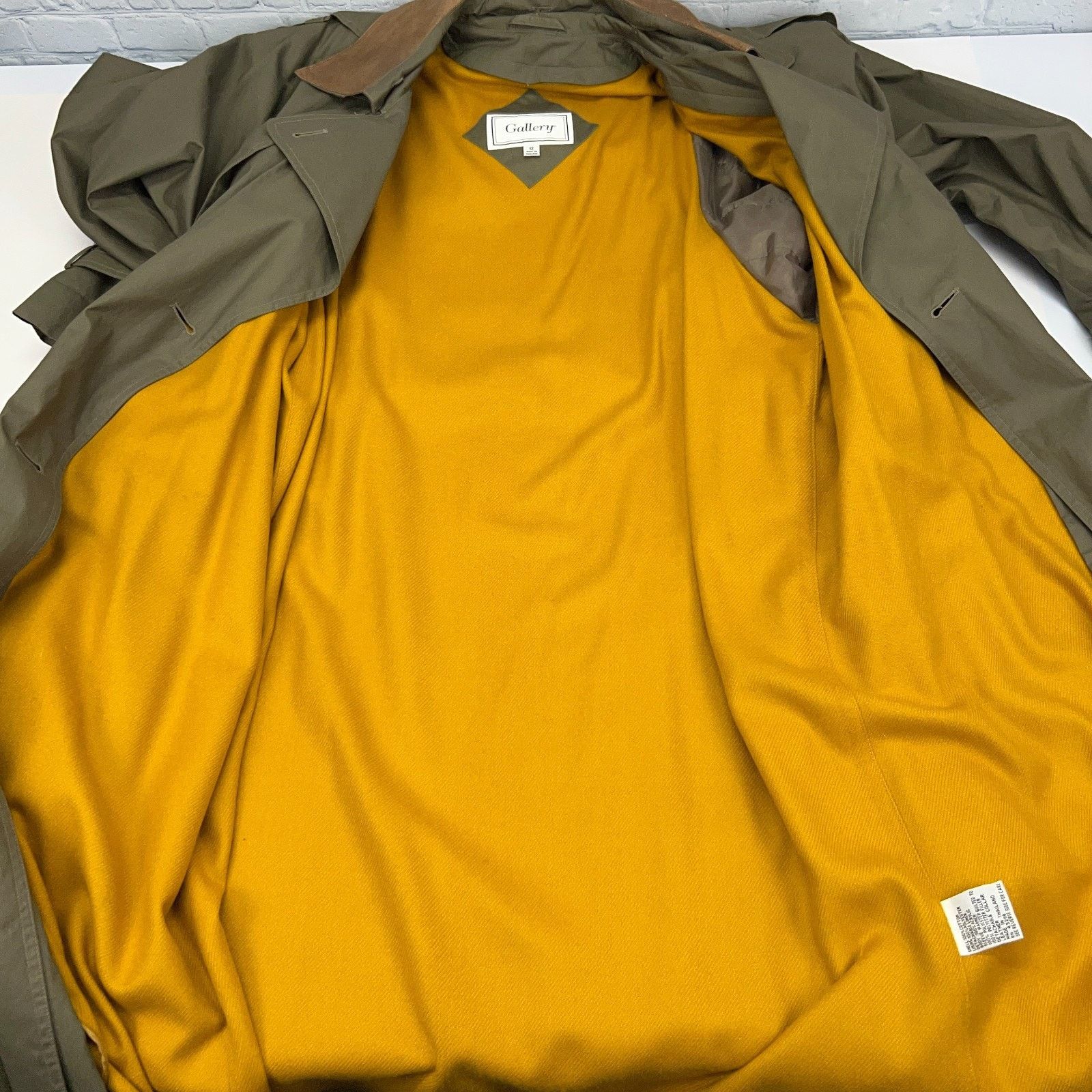 Vintage Vintage 90s Gallery Trench Coat Raincoat OD Green Womens 12 Size XL / US 12-14 / IT 48-50 - 3 Thumbnail