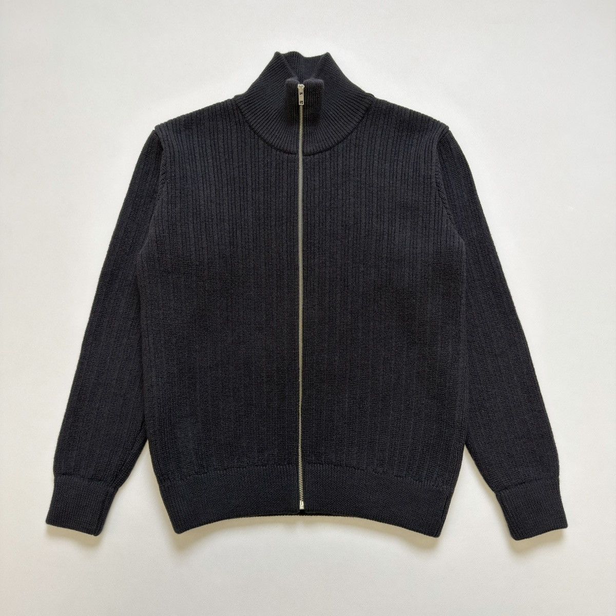 Our Legacy Brushed Ribbed Knit Wool Zip Drivers Sweater Size US M / EU 48-50 / 2 - 1 Thumbnail