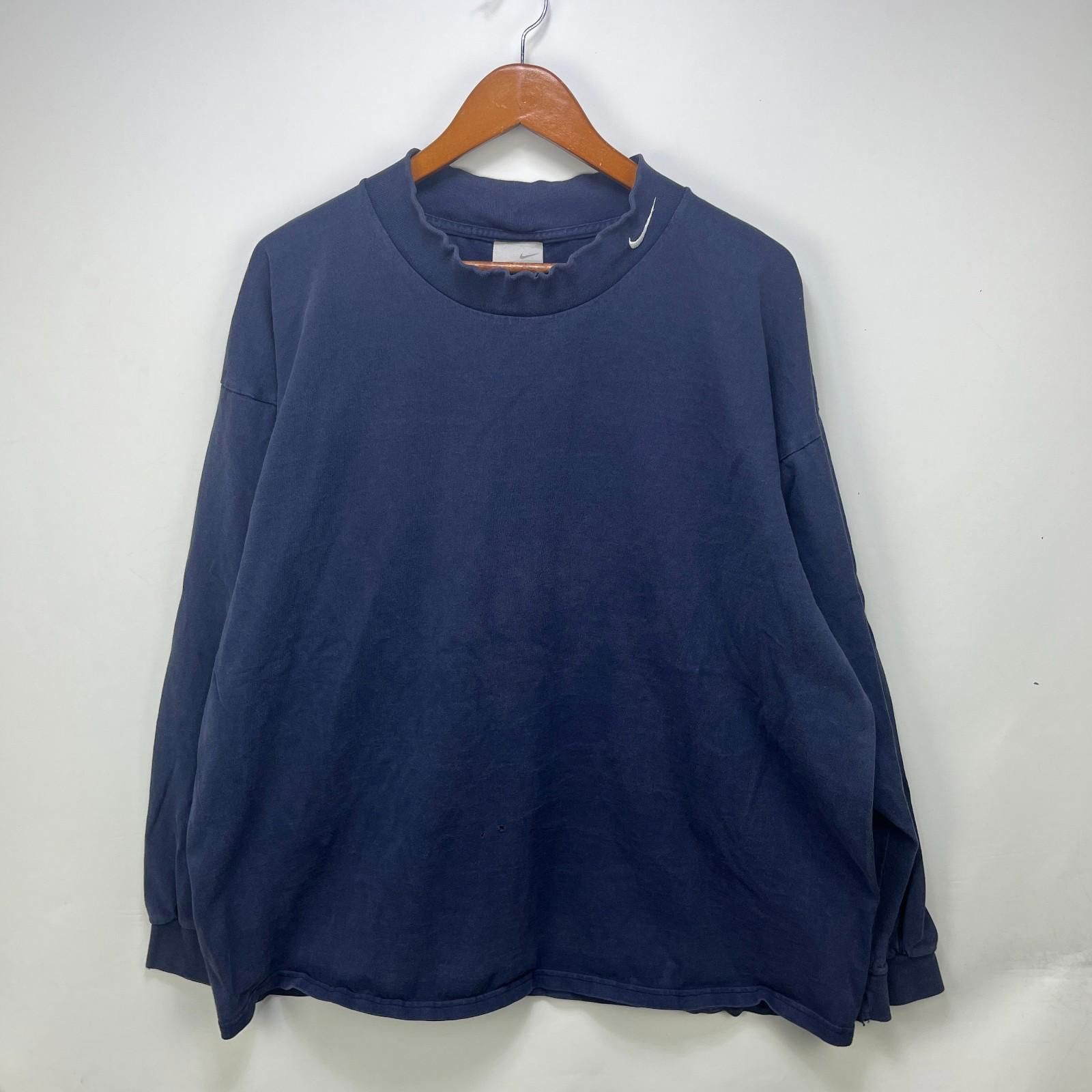 Nike Vintage Nike Swoosh Mock Neck Long Sleeve Shirt 2XL Size US XXL / EU 58 / 5 - 1 Thumbnail