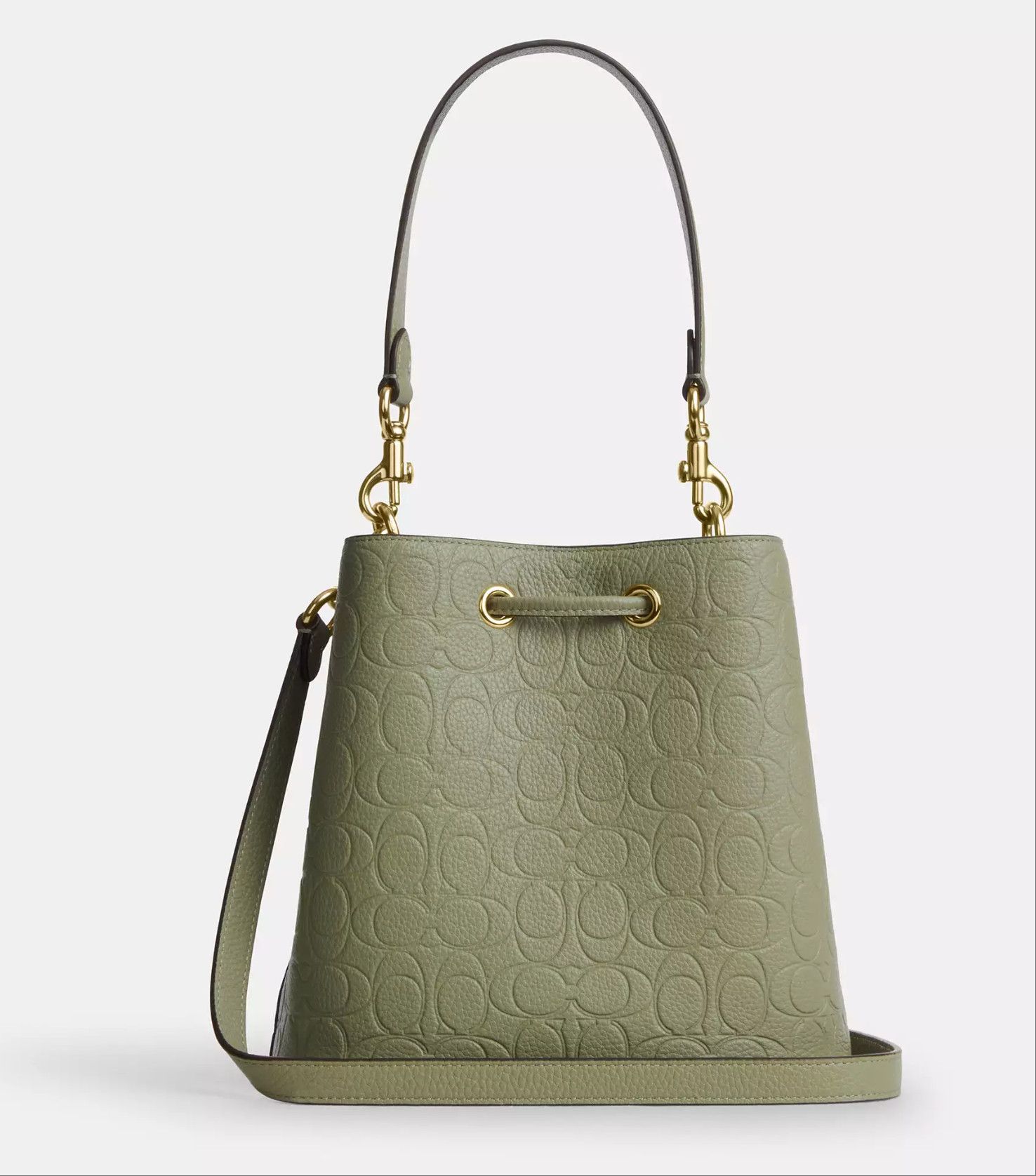 Coach Rowan Bucket Bag In Signature Leather CEA96 Gold/Pistachio Size ONE SIZE - 10 Thumbnail